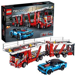 LEGO Technic Car Transporter 42098 Toy Truck and Trailer Building Set with Blue Car, Best
