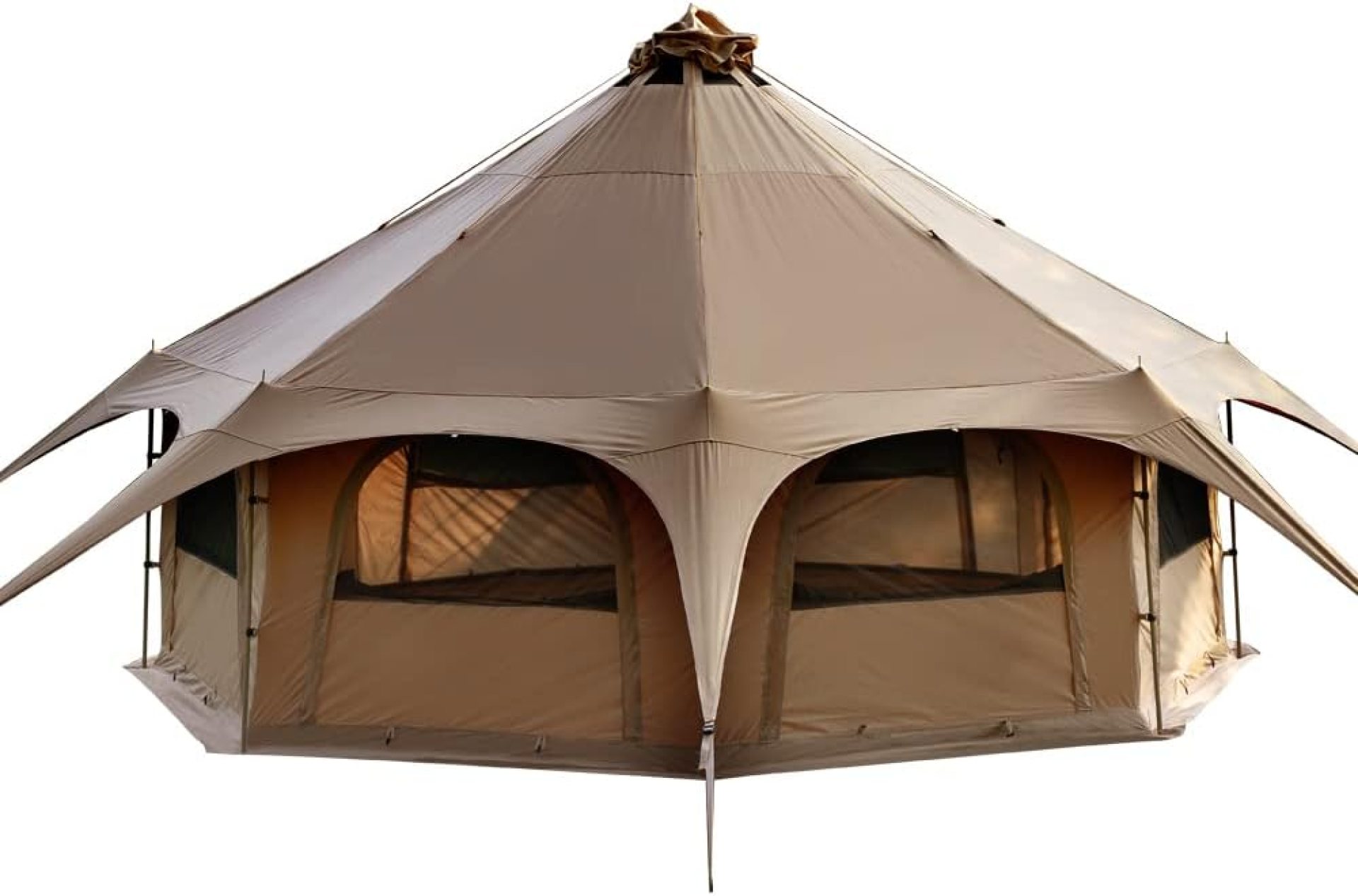 MC TOMOUNT Canvas Tent Bell Tent 16.4ft*High9.2ft with Stove Jack for Glamping Family Camping Zipped Removable Floor MC TOMOUNT Canvas Tent Bell Tent 16.4ft*High9.2ft with Stove Jack for Glamping Family Camping Zipped Removable Floor
