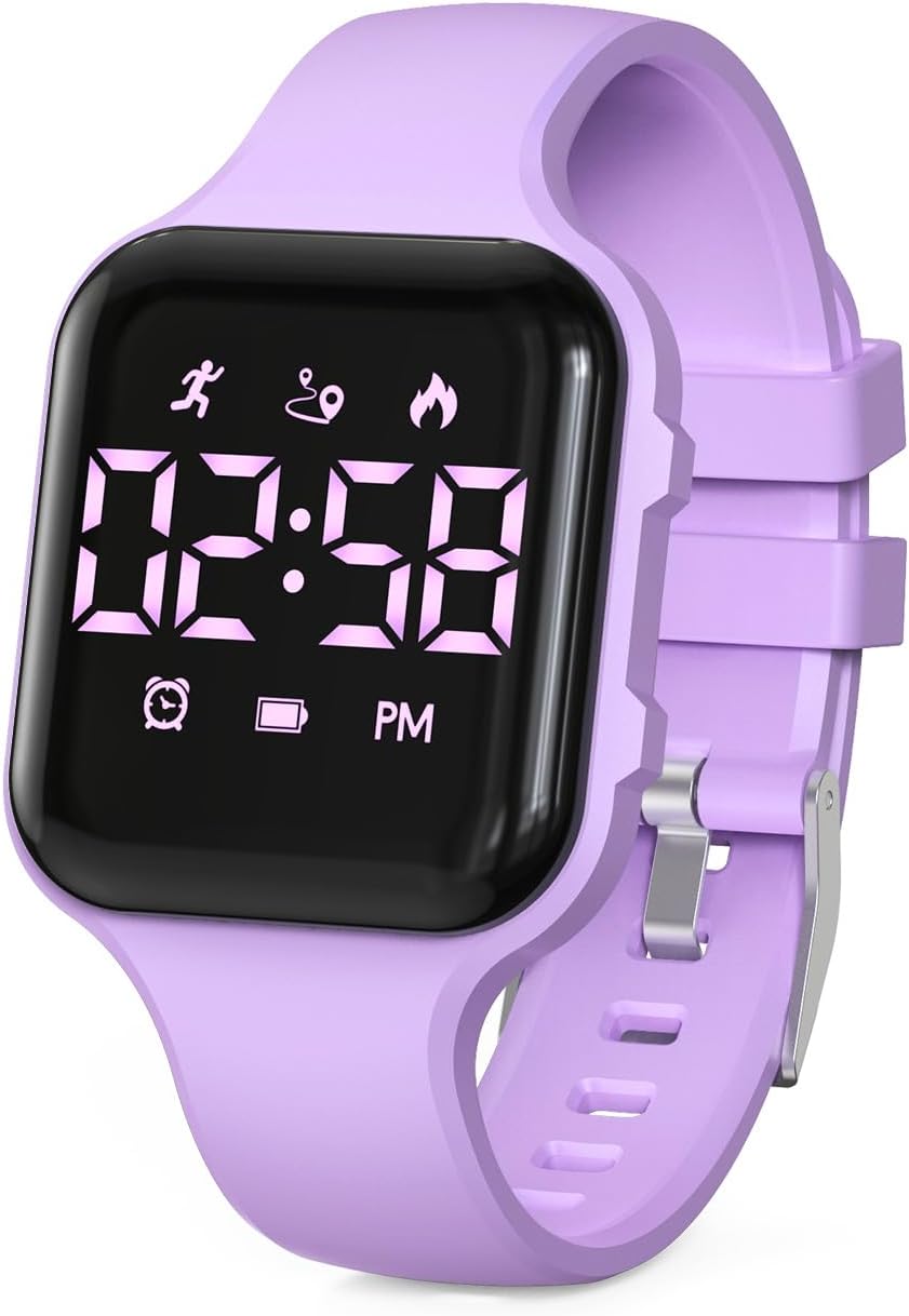 Kids LED Digital Watch, with Pedometer Step Counter, Waterproof, Sport Wristwatch, Calendar, Alarm Clock for Children Boys Girls Teens Kids LED Digital Watch, with Pedometer Step Counter, Waterproof, Sport Wristwatch, Calendar, Alarm Clock for Children Boys Girls Teens