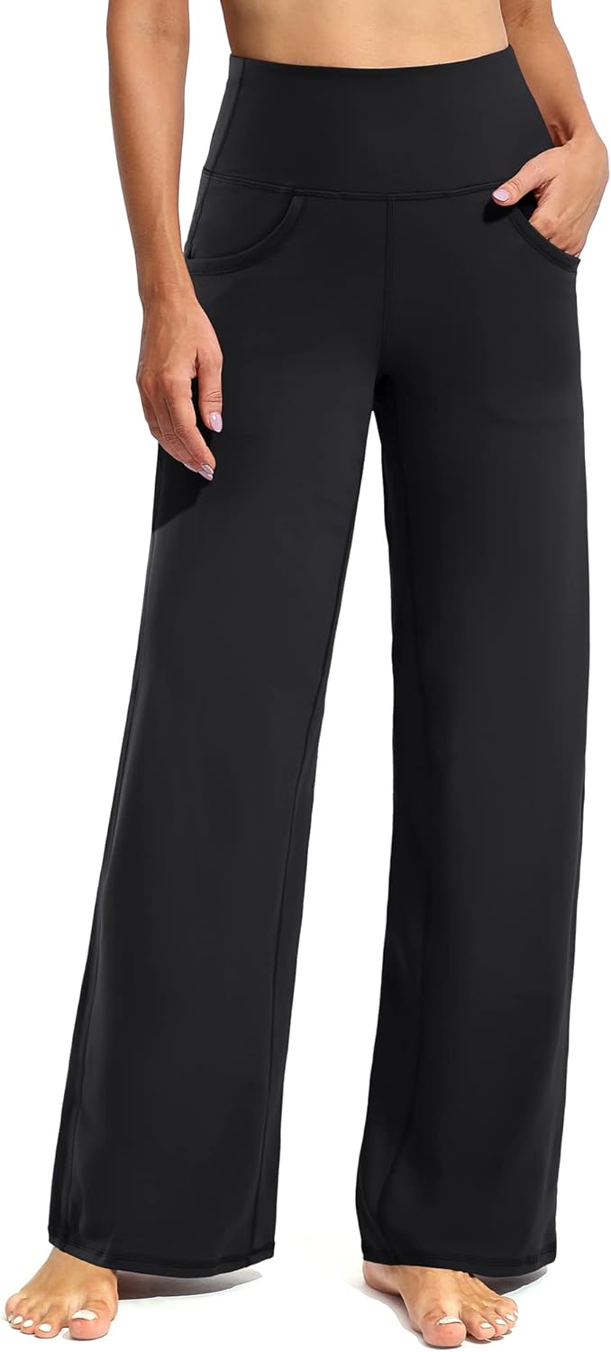 Promover Wide Leg Pants Woman Yoga Pants with Pockets Stretch Loose Casual Lounge Sweatpants Petite/Regular/Tall Promover Wide Leg Pants Woman Yoga Pants with Pockets Stretch Loose Casual Lounge Sweatpants Petite/Regular/Tall