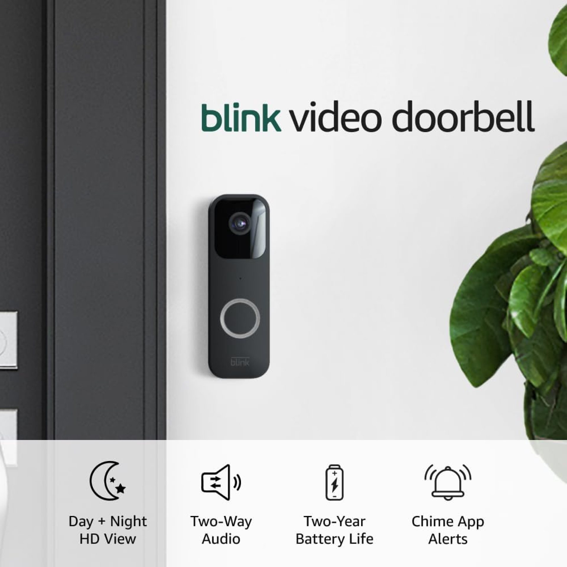 Blink Video Doorbell + Sync Module 2 (newest model) — Two-way audio, HD video, two-year battery life, motion detection, chime app alerts, Works with Alexa (Black) Blink Video Doorbell + Sync Module 2 (newest model) — Two-way audio, HD video, two-year battery life, motion detection, chime app alerts, Works with Alexa (Black)