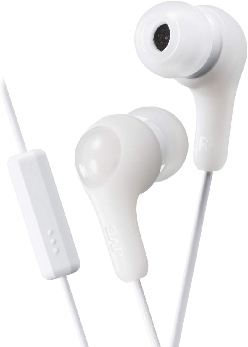 JVC Gumy in Ear Earbud Headphones with Paper Package, Powerful Sound, Comfortable and Secure Fit, Silicone Ear Pieces S/M/L – HAFX7WN (White) JVC Gumy in Ear Earbud Headphones with Paper Package, Powerful Sound, Comfortable and Secure Fit, Silicone Ear Pieces S/M/L – HAFX7WN (White)