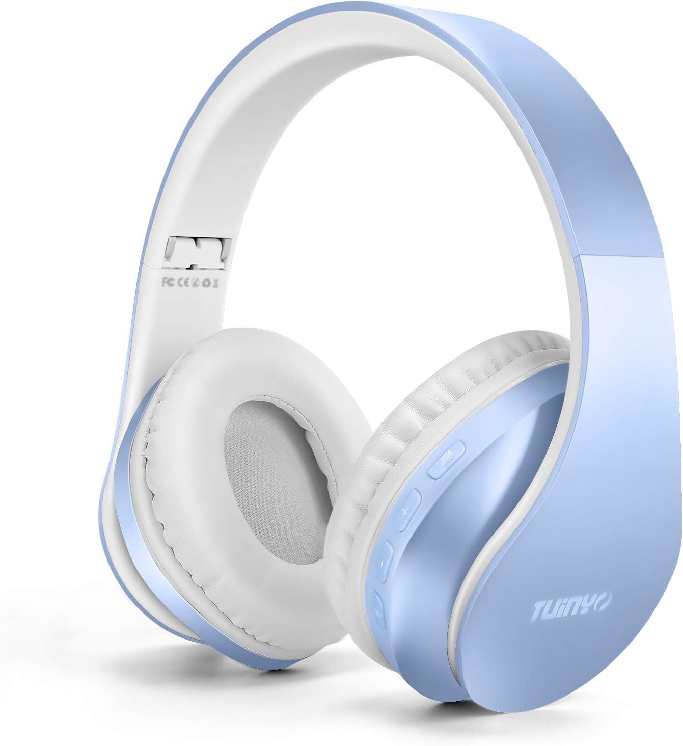 TUINYO Wireless Headphones Over Ear, Bluetooth Headphones with Microphone, Foldable Stereo Wireless Headset-Light Blue TUINYO Wireless Headphones Over Ear, Bluetooth Headphones with Microphone, Foldable Stereo Wireless Headset-Light Blue