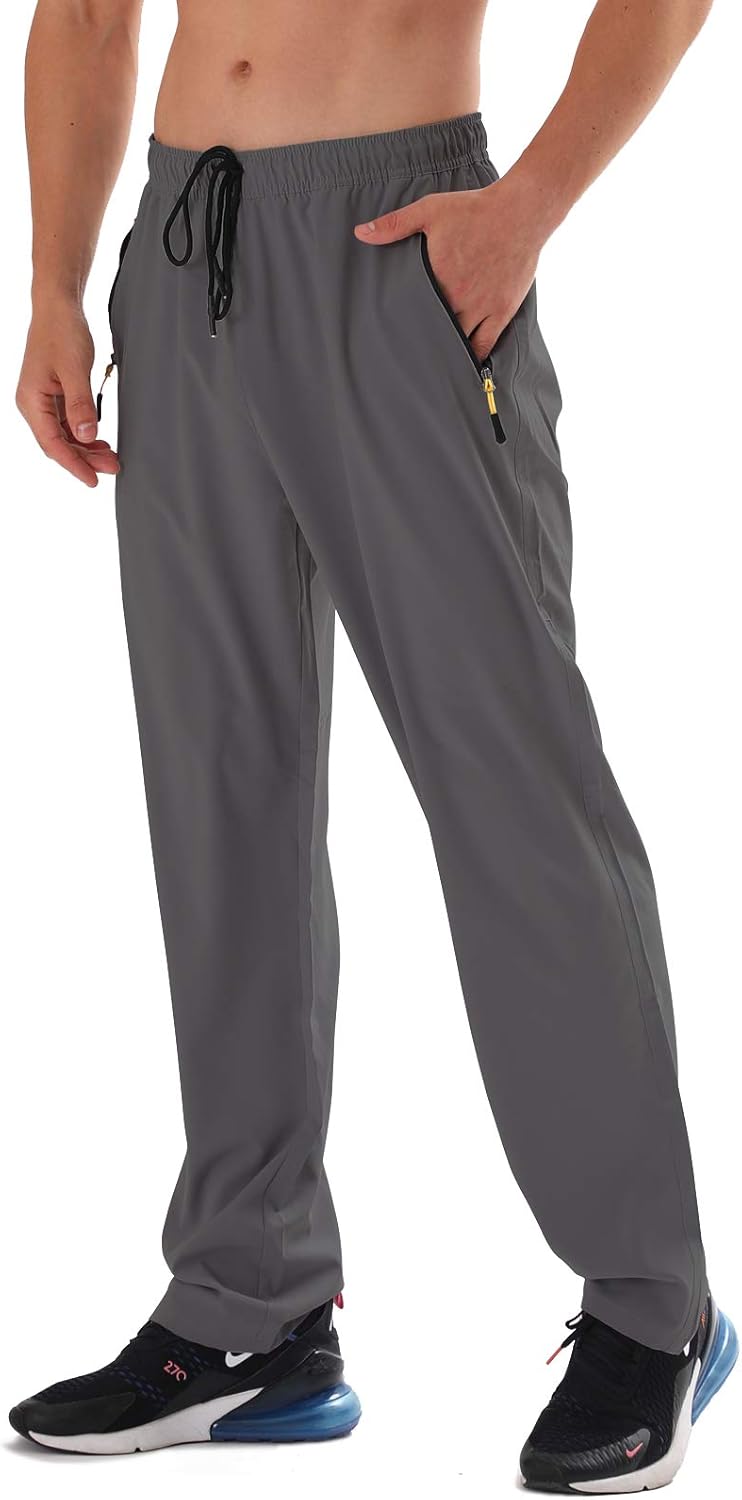 AIRIKE Men’s Elastic Waist Hiking Pants Water Resistant Quick-Dry Lightweight Outdoor Sweatpants with Zipper Pockets AIRIKE Men’s Elastic Waist Hiking Pants Water Resistant Quick-Dry Lightweight Outdoor Sweatpants with Zipper Pockets