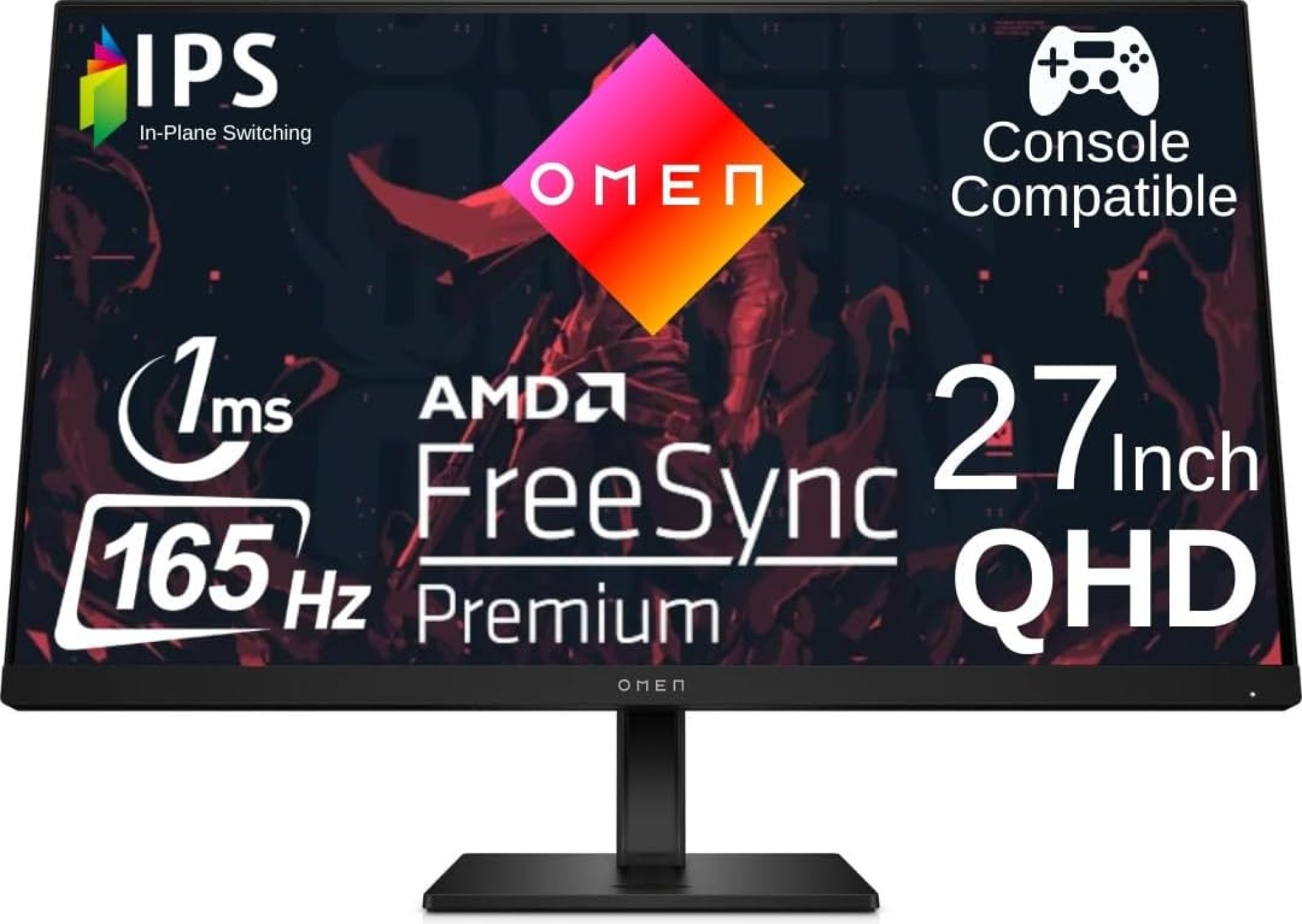 HP OMEN 27q 27 inch QHD Gaming Monitor 165Hz IPS 1ms AMD Freesync Premium Console Compatible DisplayPort Dual HDMI VESA Mountable for Laptop Computer PS5 Xbox Desk Setup, Black (Renewed) HP OMEN 27q 27 inch QHD Gaming Monitor 165Hz IPS 1ms AMD Freesync Premium Console Compatible DisplayPort Dual HDMI VESA Mountable for Laptop Computer PS5 Xbox Desk Setup, Black (Renewed)