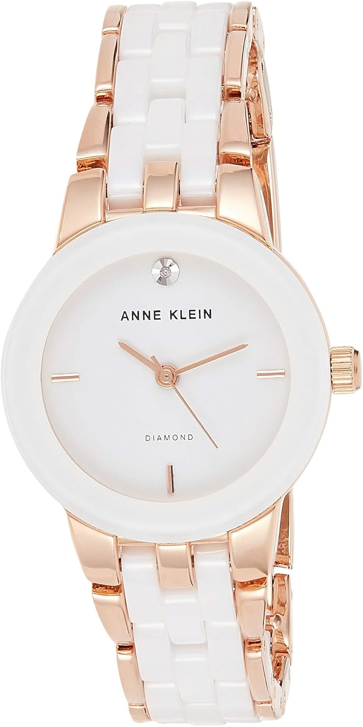 Anne Klein Women’s Genuine Diamond Dial Ceramic Bracelet Watch Anne Klein Women’s Genuine Diamond Dial Ceramic Bracelet Watch