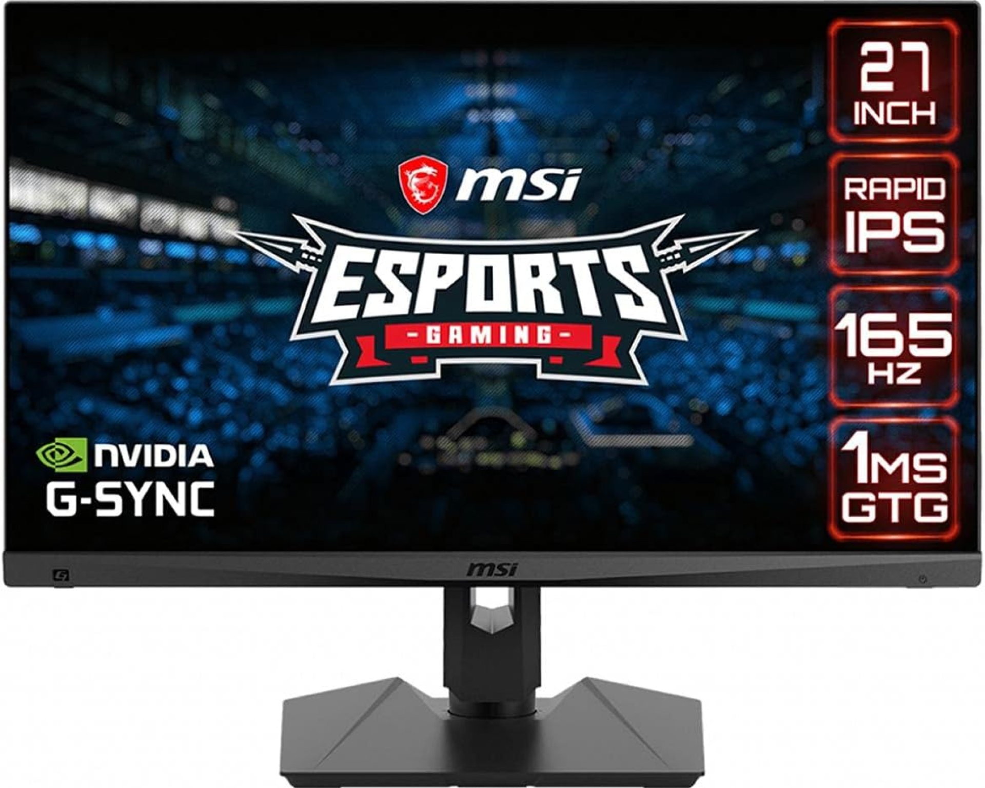 MSI QHD Rapid-IPS Gaming Non-Glare Super Narrow Bezel 1ms 2560 x 1440 165Hz Refresh Rate Adjustable Arm G-Sync Compatible 27” Gaming Monitor (Optix MAG274QRF), Black MSI QHD Rapid-IPS Gaming Non-Glare Super Narrow Bezel 1ms 2560 x 1440 165Hz Refresh Rate Adjustable Arm G-Sync Compatible 27” Gaming Monitor (Optix MAG274QRF), Black