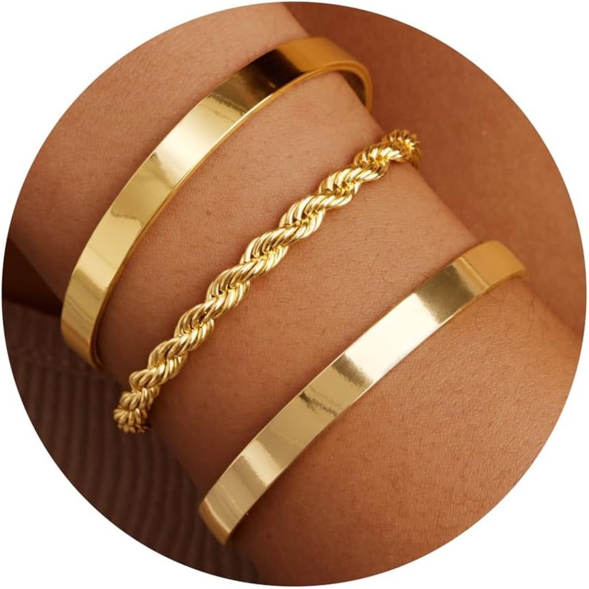 Gold Bangle Bracelets for Women, 14K Gold Plated Bracelet Non Tarnish Bangle Cuff Bracelet Set for Women Bracelets Stack Jewelry for Women Trendy Gifts Gold Bangle Bracelets for Women, 14K Gold Plated Bracelet Non Tarnish Bangle Cuff Bracelet Set for Women Bracelets Stack Jewelry for Women Trendy Gifts