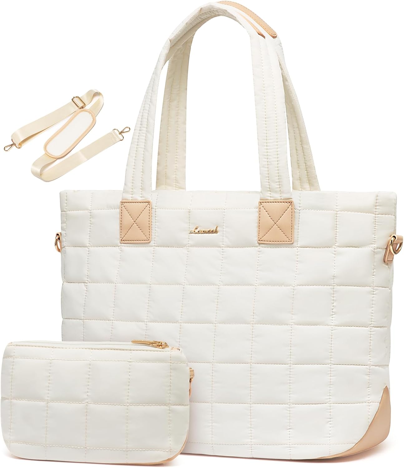 LOVEVOOK Tote Bag for Women, Large Puffer Tote Bag with Zipper Quilted Light Work Bag LOVEVOOK Tote Bag for Women, Large Puffer Tote Bag with Zipper Quilted Light Work Bag