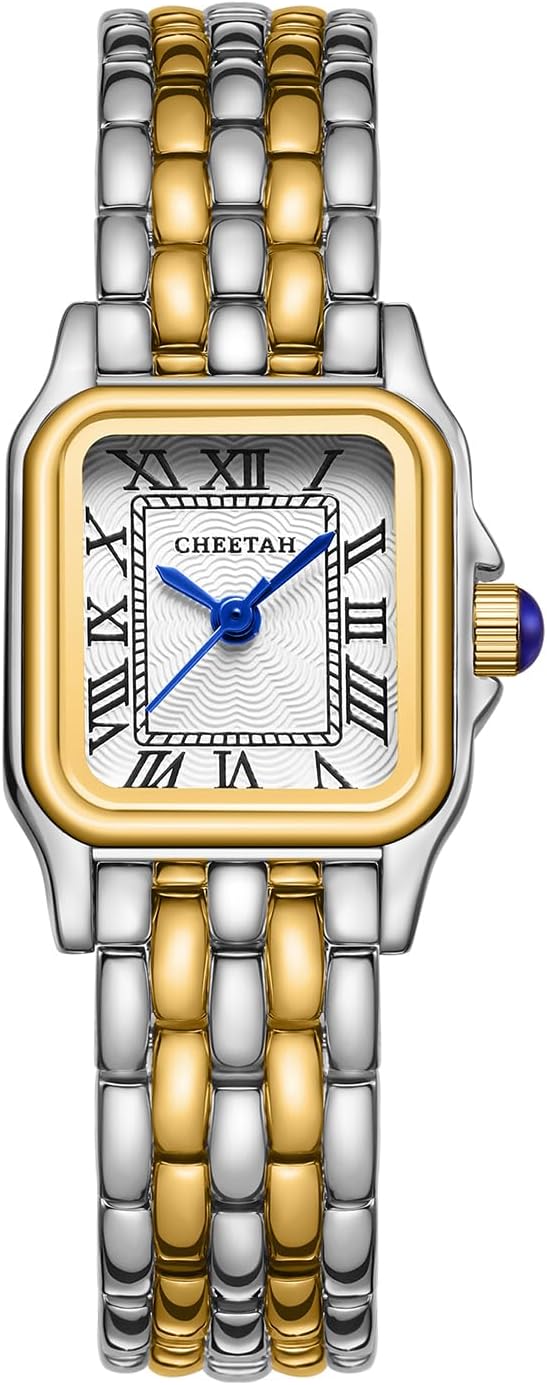 Gold Watches for Women with Small Vintage Bracelet, Rectangular Case Roman Dial Gold Watches for Women with Small Vintage Bracelet, Rectangular Case Roman Dial