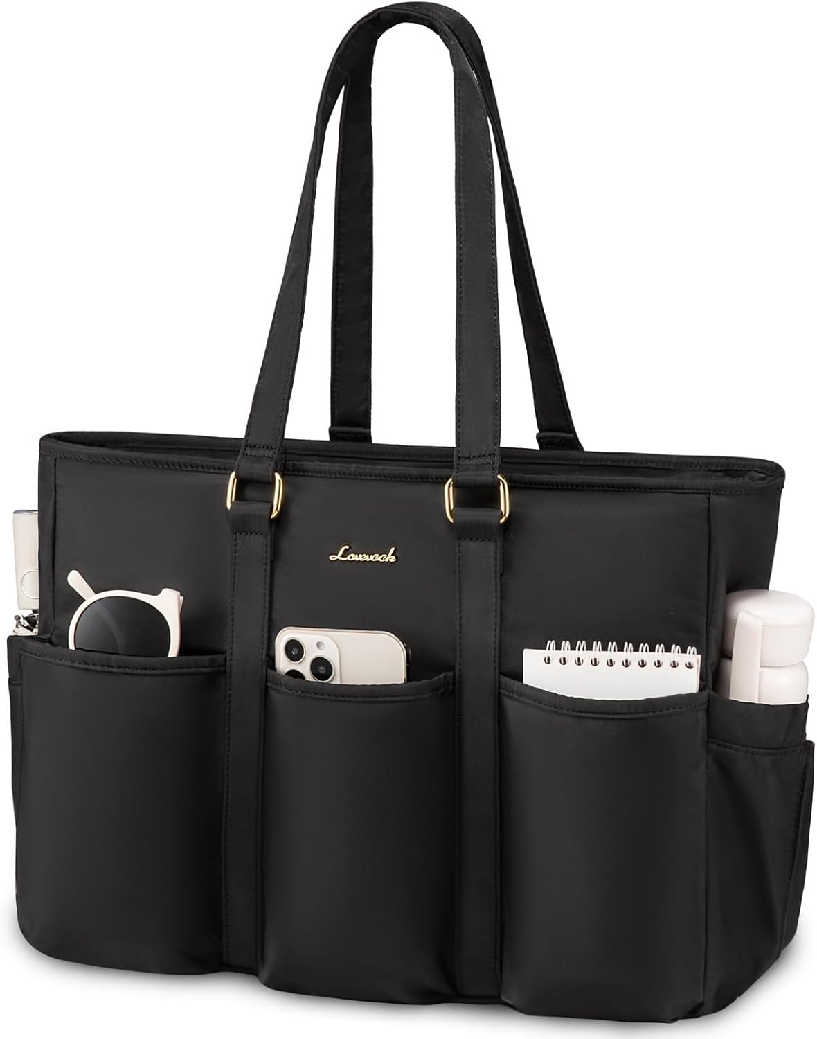 LOVEVOOK Laptop Tote Bag for Women Work, Teacher Tote Bag Nurse Bag With Large Cup Holder, Utility Professional Computer Bag For Work/Travel/College/Daily, Large Purse Handbag With Multi Pockets LOVEVOOK Laptop Tote Bag for Women Work, Teacher Tote Bag Nurse Bag With Large Cup Holder, Utility Professional Computer Bag For Work/Travel/College/Daily, Large Purse Handbag With Multi Pockets