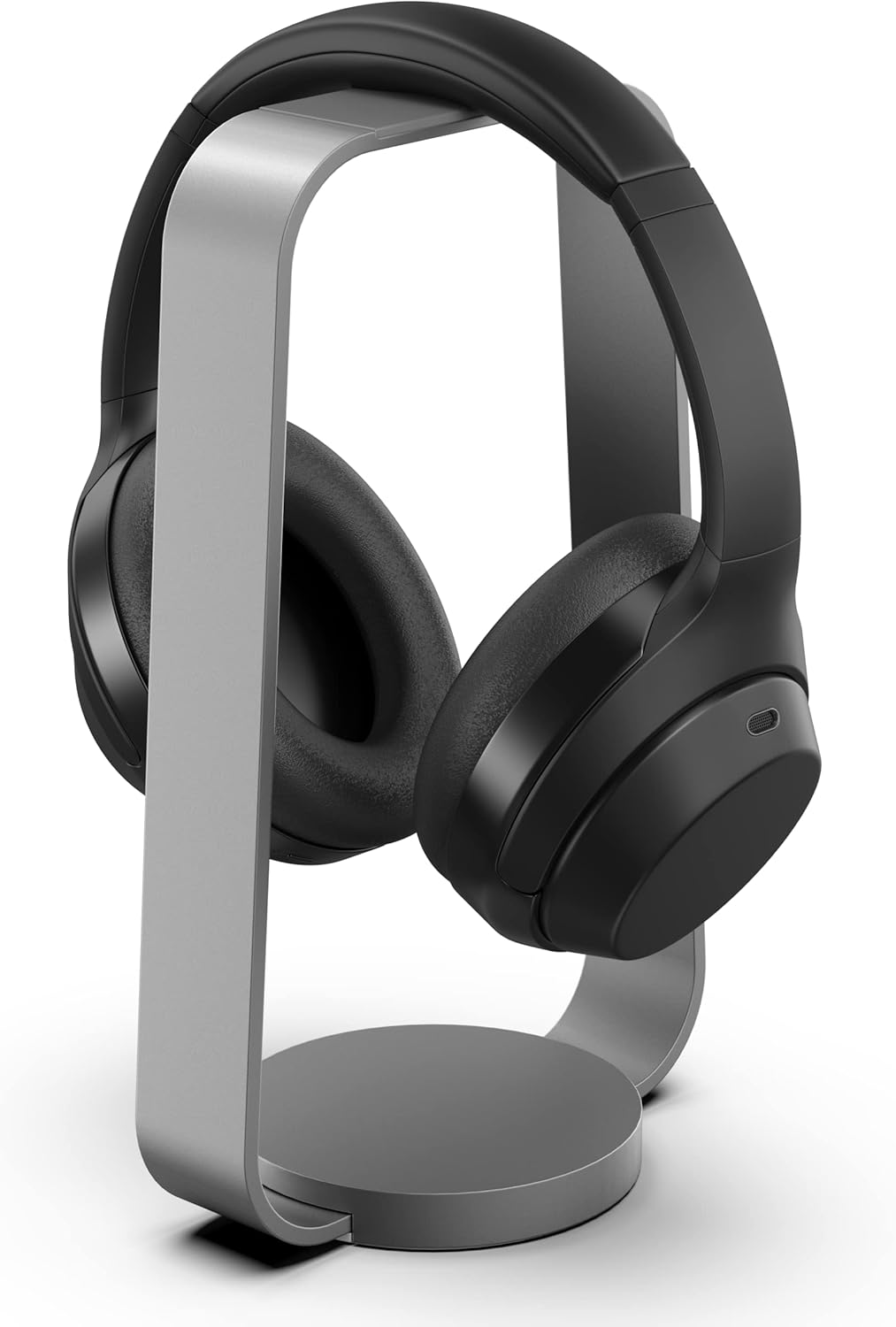 HumanCentric Headphone Stand Headset Holder in Space Gray, Weighted Aluminum Headphone Holder, Desk Headphone Hanger Displays and Holds Headsets, Works with Most Headphone Brands and Sizes HumanCentric Headphone Stand Headset Holder in Space Gray, Weighted Aluminum Headphone Holder, Desk Headphone Hanger Displays and Holds Headsets, Works with Most Headphone Brands and Sizes