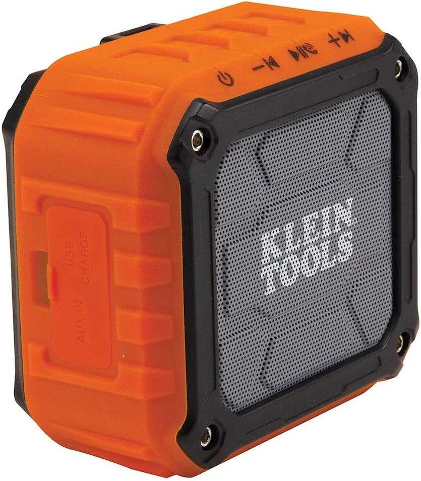 Klein Tools AEPJS1 Bluetooth Speaker, Wireless Portable Jobsite Speaker Plays Audio and Answers Calls Hands Free, IPX5, Worksite Ready Klein Tools AEPJS1 Bluetooth Speaker, Wireless Portable Jobsite Speaker Plays Audio and Answers Calls Hands Free, IPX5, Worksite Ready