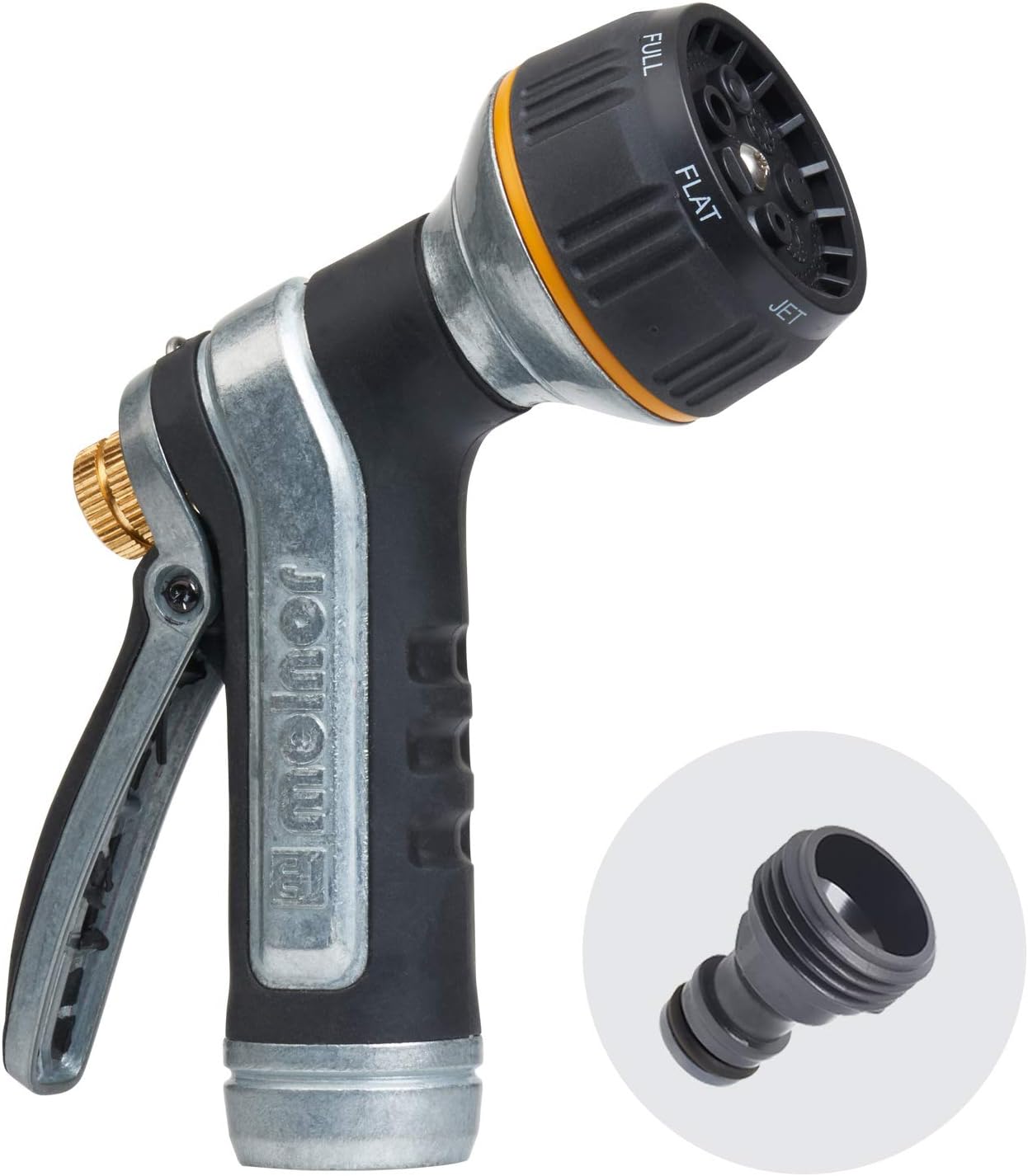 Melnor 65020-AMZ Metal Nozzle with QuickConnect Product Adapter Set, Multi-Pattern, Heavyweight Rear Trigger Melnor 65020-AMZ Metal Nozzle with QuickConnect Product Adapter Set, Multi-Pattern, Heavyweight Rear Trigger