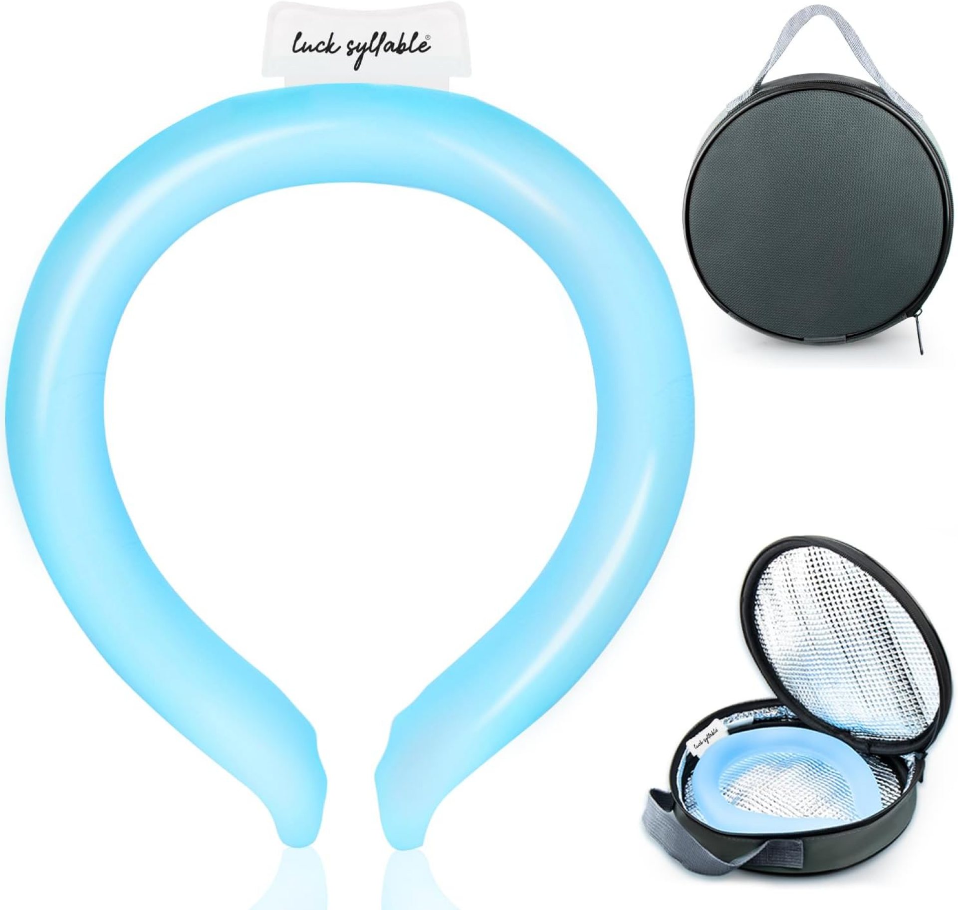 Neck Cooling Tube with Insulated Bag, Reusable Ice Cooler Wearable Body Cooling Products, Neck Coolers for Hot Weather (Blue) Neck Cooling Tube with Insulated Bag, Reusable Ice Cooler Wearable Body Cooling Products, Neck Coolers for Hot Weather (Blue)