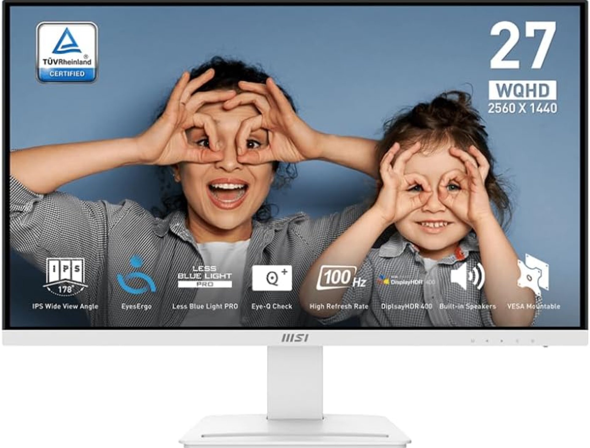 MSI PRO MP273QW E2 27-inch IPS 2560 x 1440 (QHD) Computer Monitor, 100Hz, Adaptive-Synch, HDMI, DP Port, VESA Mountable, Tilt, Speaker, 1ms, White MSI PRO MP273QW E2 27-inch IPS 2560 x 1440 (QHD) Computer Monitor, 100Hz, Adaptive-Synch, HDMI, DP Port, VESA Mountable, Tilt, Speaker, 1ms, White