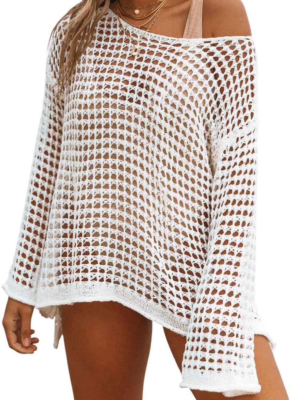 Bsubseach Crochet Cover Ups for Women Sexy Hollow Out Swim Cover Up Knit Summer Outfits Bsubseach Crochet Cover Ups for Women Sexy Hollow Out Swim Cover Up Knit Summer Outfits
