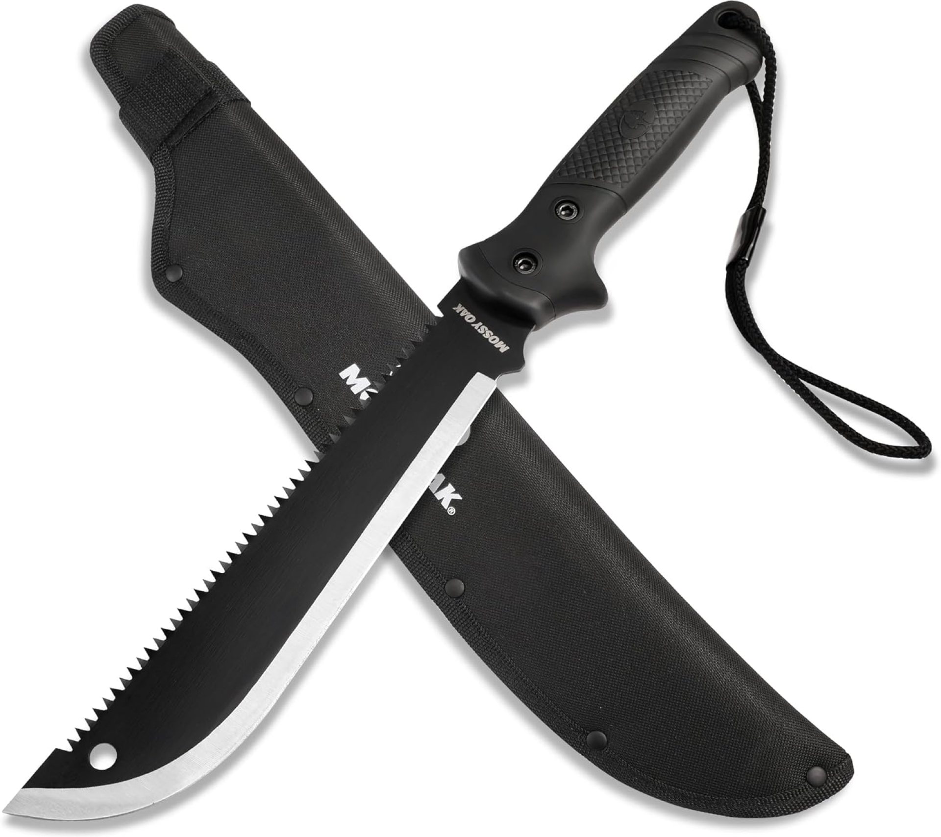 MOSSY OAK Machete with Saw, 19″ Sharp Machete with Sheath, Ergonomic No-Slip Handle, Machetes for Bushcraft, Outdoor Hunting, Garden Cutting Trees and Yard Work MOSSY OAK Machete with Saw, 19″ Sharp Machete with Sheath, Ergonomic No-Slip Handle, Machetes for Bushcraft, Outdoor Hunting, Garden Cutting Trees and Yard Work