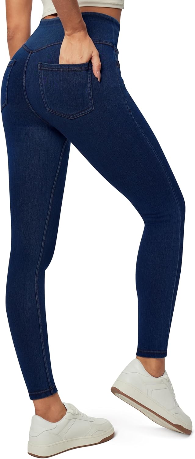 Heathyoga Jeggings for Women Tummy Control Skinny Stretchy Jeans for Women High Waist Pull on Jeans Leggings with Pockets Heathyoga Jeggings for Women Tummy Control Skinny Stretchy Jeans for Women High Waist Pull on Jeans Leggings with Pockets