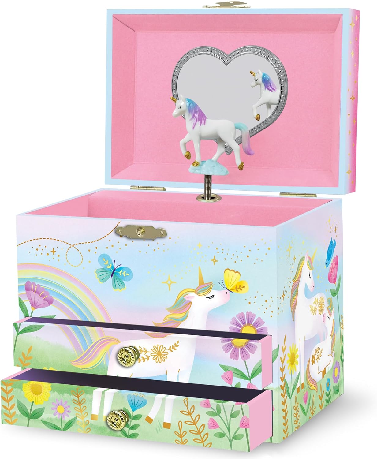 Giggle & Honey Musical Jewelry Box for Girls,Unicorn Toys for Girls 4-6, Easter Gifts for Kids, 6.8 x 5.3 x 6 in Giggle & Honey Musical Jewelry Box for Girls,Unicorn Toys for Girls 4-6, Easter Gifts for Kids, 6.8 x 5.3 x 6 in