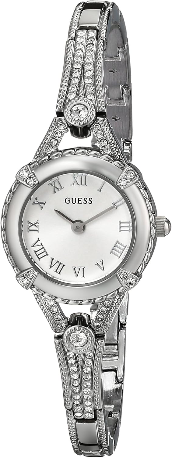 GUESS Petite Silver-Tone Crystal Bracelet Watch GUESS Petite Silver-Tone Crystal Bracelet Watch