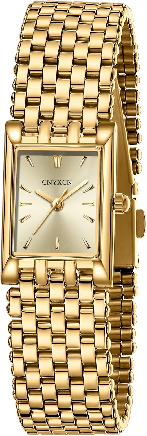 Gold Watches for Women Luxury Fashion Square Ladies Quartz Wrist Watch with Stainless Steel Band,Bracelet Adjustment Tool Included Gold Watches for Women Luxury Fashion Square Ladies Quartz Wrist Watch with Stainless Steel Band,Bracelet Adjustment Tool Included