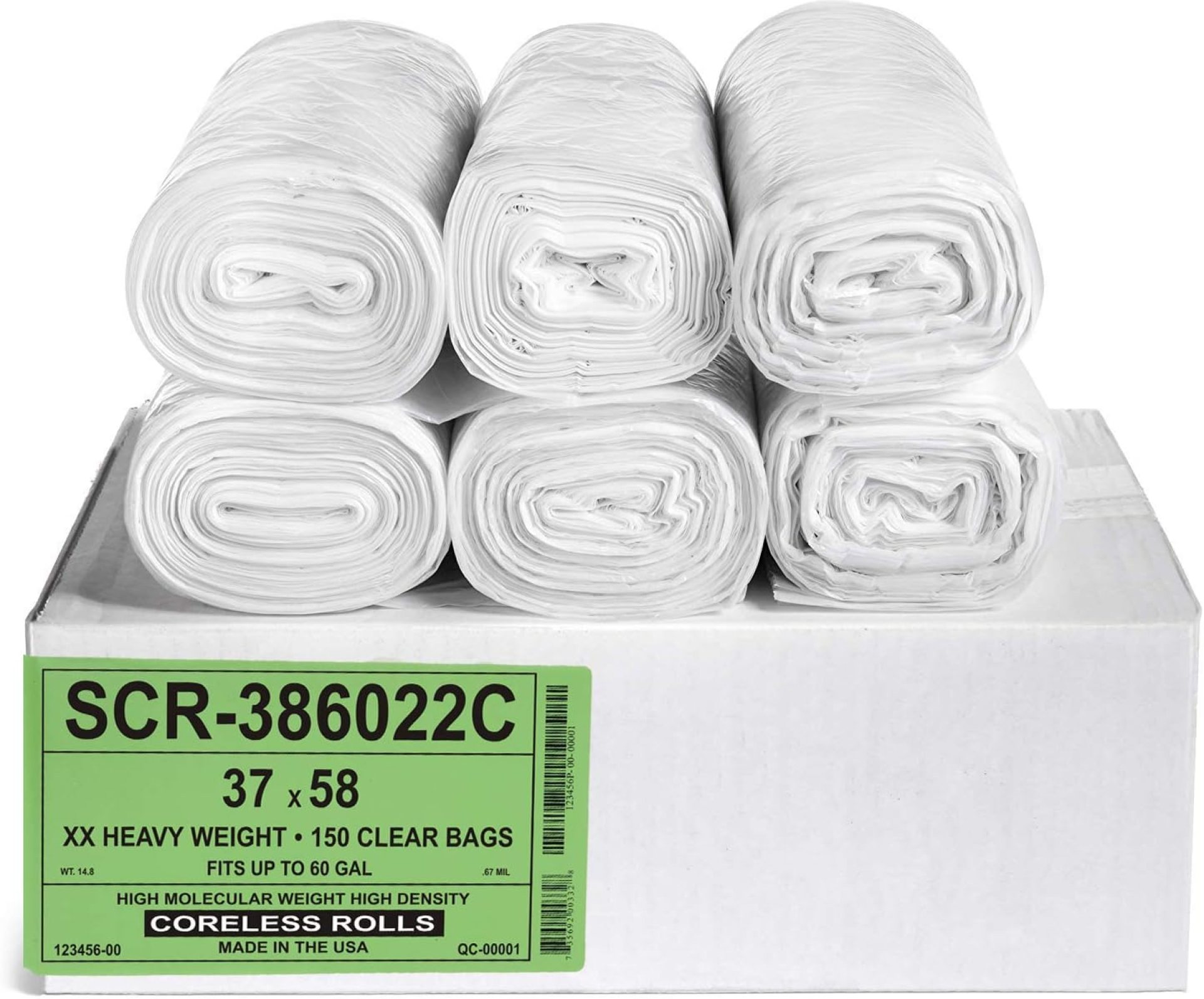 Aluf Plastics 55-60 Gallon Trash Bags – (Commercial 150 Pack) – Source Reduction Series Value High Density 22 Micron Gauge (equiv) – Intended Multipurpose Aluf Plastics 55-60 Gallon Trash Bags – (Commercial 150 Pack) – Source Reduction Series Value High Density 22 Micron Gauge (equiv) – Intended Multipurpose