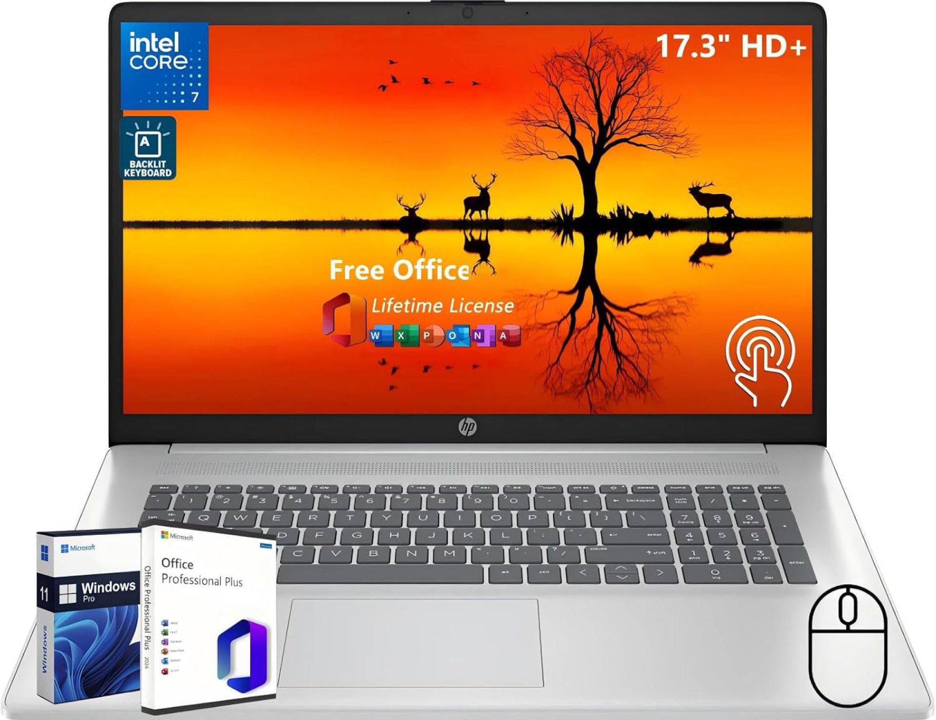 HP 17 inch Touchscreen Laptop Computer Business, MS Office 2024, 17.3″ HD+ Display, 10-Core Intel 7-150U(up to 5.4 GHz), 64 GB RAM, 2 TB SSD, Backlit Keyboard, Wi-Fi 6, Windows 11 Pro, w/Accessories HP 17 inch Touchscreen Laptop Computer Business, MS Office 2024, 17.3″ HD+ Display, 10-Core Intel 7-150U(up to 5.4 GHz), 64 GB RAM, 2 TB SSD, Backlit Keyboard, Wi-Fi 6, Windows 11 Pro, w/Accessories