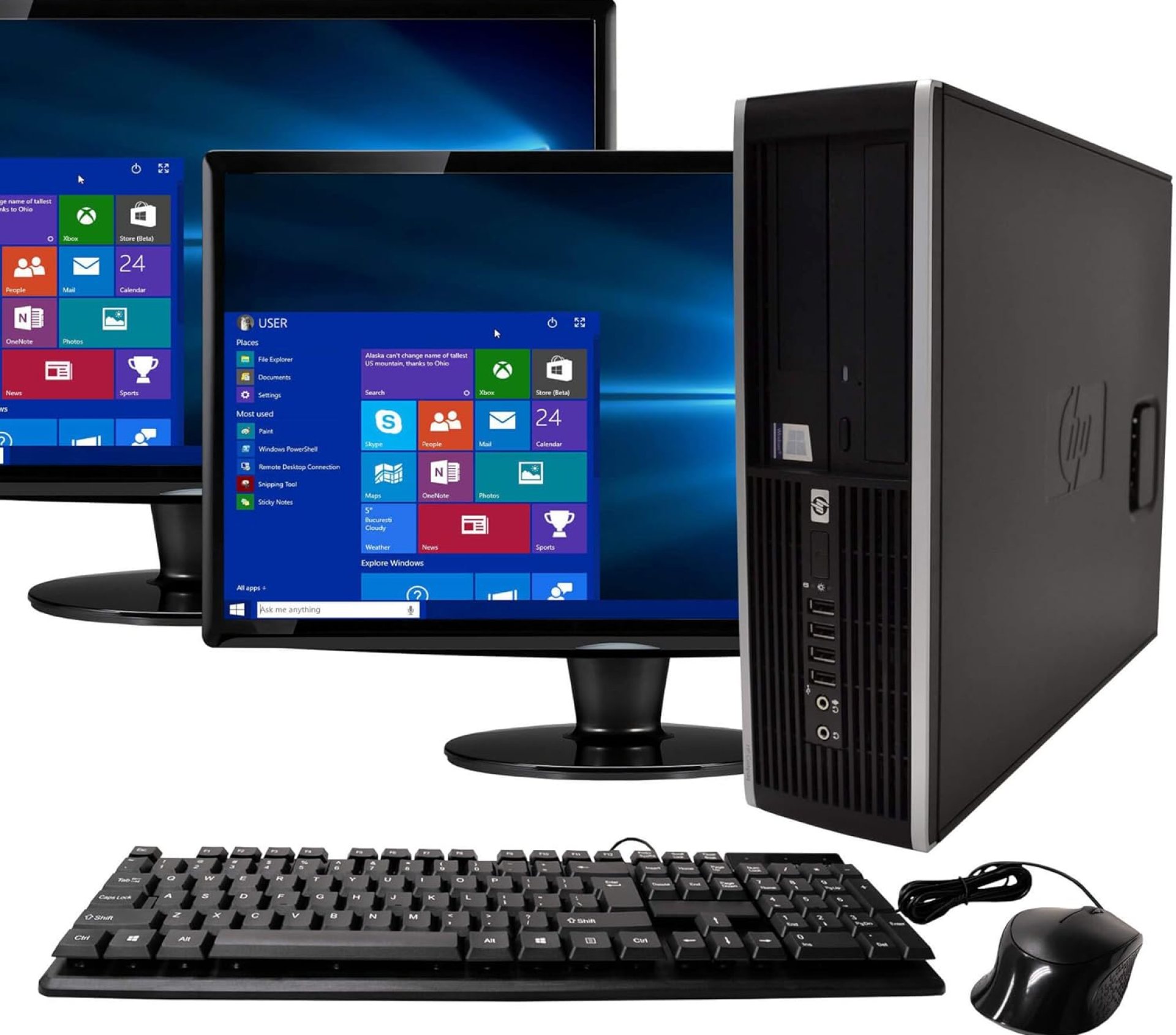 HP Elite Desktop Computer, Intel Core i5 3.2 GHz, 8 GB RAM, 500 GB HDD, Keyboard & Mouse, Wi-Fi, Dual 19 LCD Monitors (Brands Vary), DVD-ROM, Windows 10 (Renewed) HP Elite Desktop Computer, Intel Core i5 3.2 GHz, 8 GB RAM, 500 GB HDD, Keyboard & Mouse, Wi-Fi, Dual 19 LCD Monitors (Brands Vary), DVD-ROM, Windows 10 (Renewed)