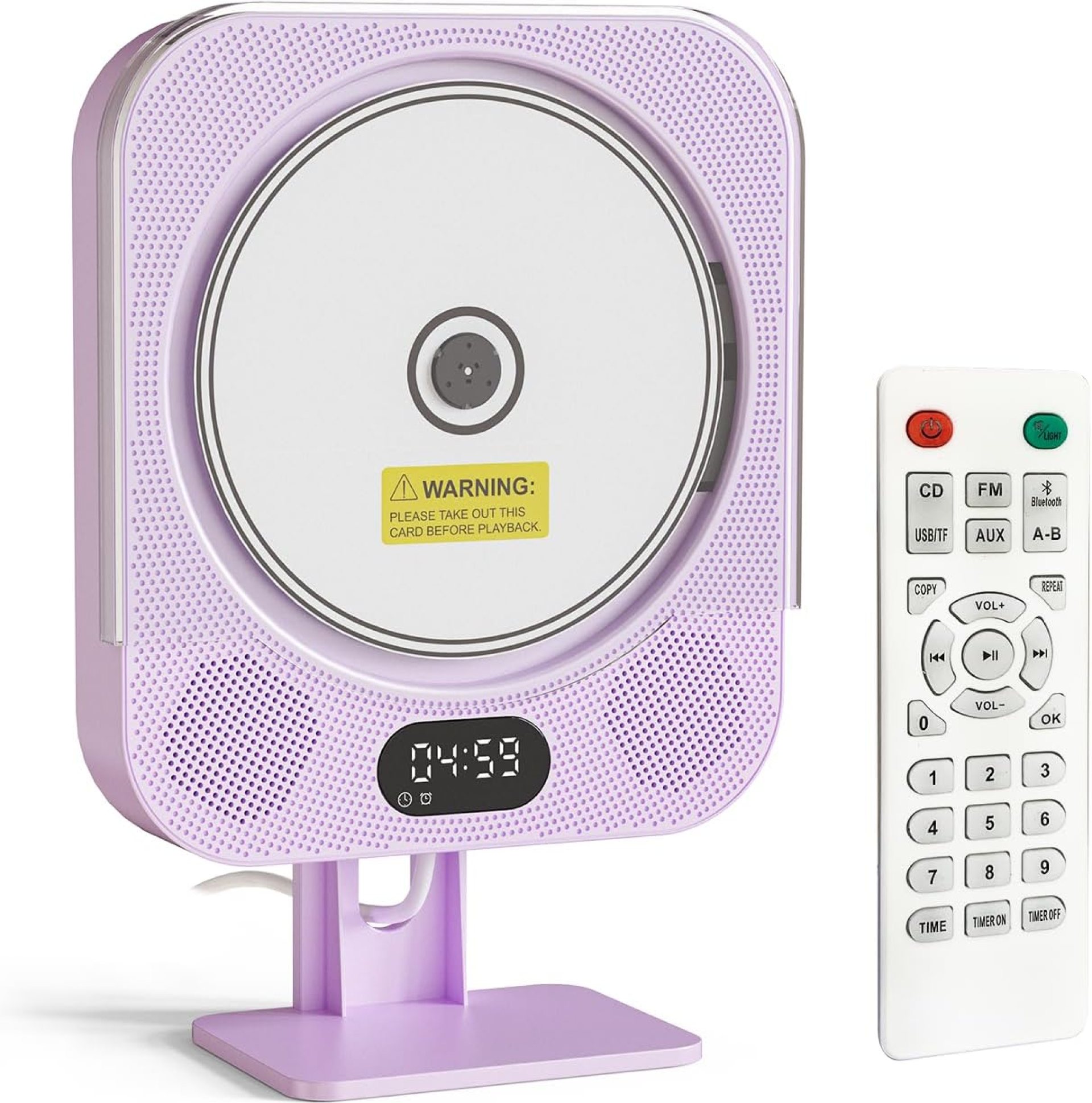 Kpop Purple CD Player,Wired CD Players for Home,Desktop/Wall Cute Bluetooth Speakers with IR Remote Control,FM Radio/CD Music Timer Alarm Clock with LED Display,Support CD/USB/TF/AUX/Copy Kpop Purple CD Player,Wired CD Players for Home,Desktop/Wall Cute Bluetooth Speakers with IR Remote Control,FM Radio/CD Music Timer Alarm Clock with LED Display,Support CD/USB/TF/AUX/Copy