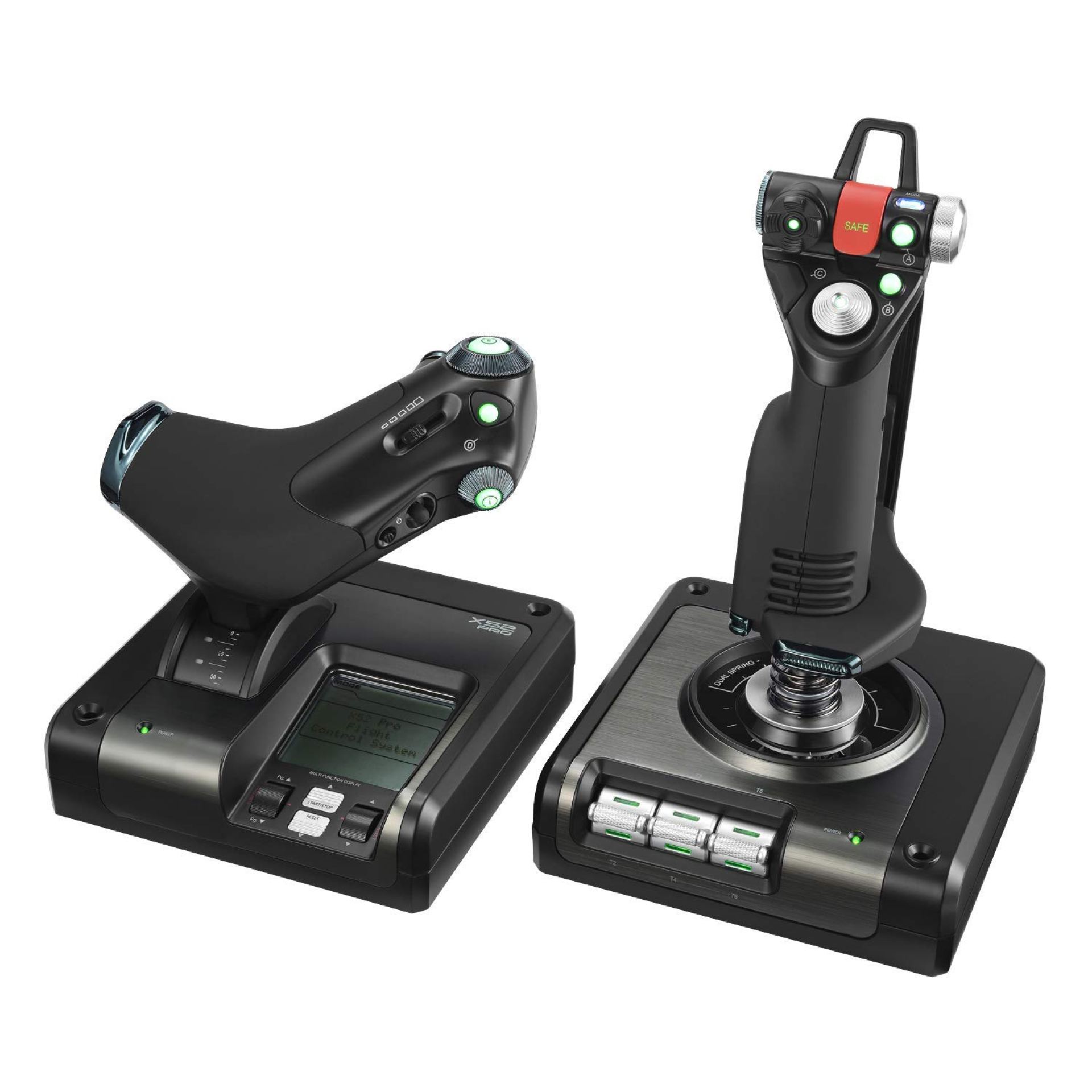 Logitech G X52 Pro USB Flight Control System – HOTAS Joystick and Throttle for Flight Simulators – LCD Display, 3D Twist Rudder, Programmable Commands, USB 2.0 – Compatible with Windows PC Logitech G X52 Pro USB Flight Control System – HOTAS Joystick and Throttle for Flight Simulators – LCD Display, 3D Twist Rudder, Programmable Commands, USB 2.0 – Compatible with Windows PC
