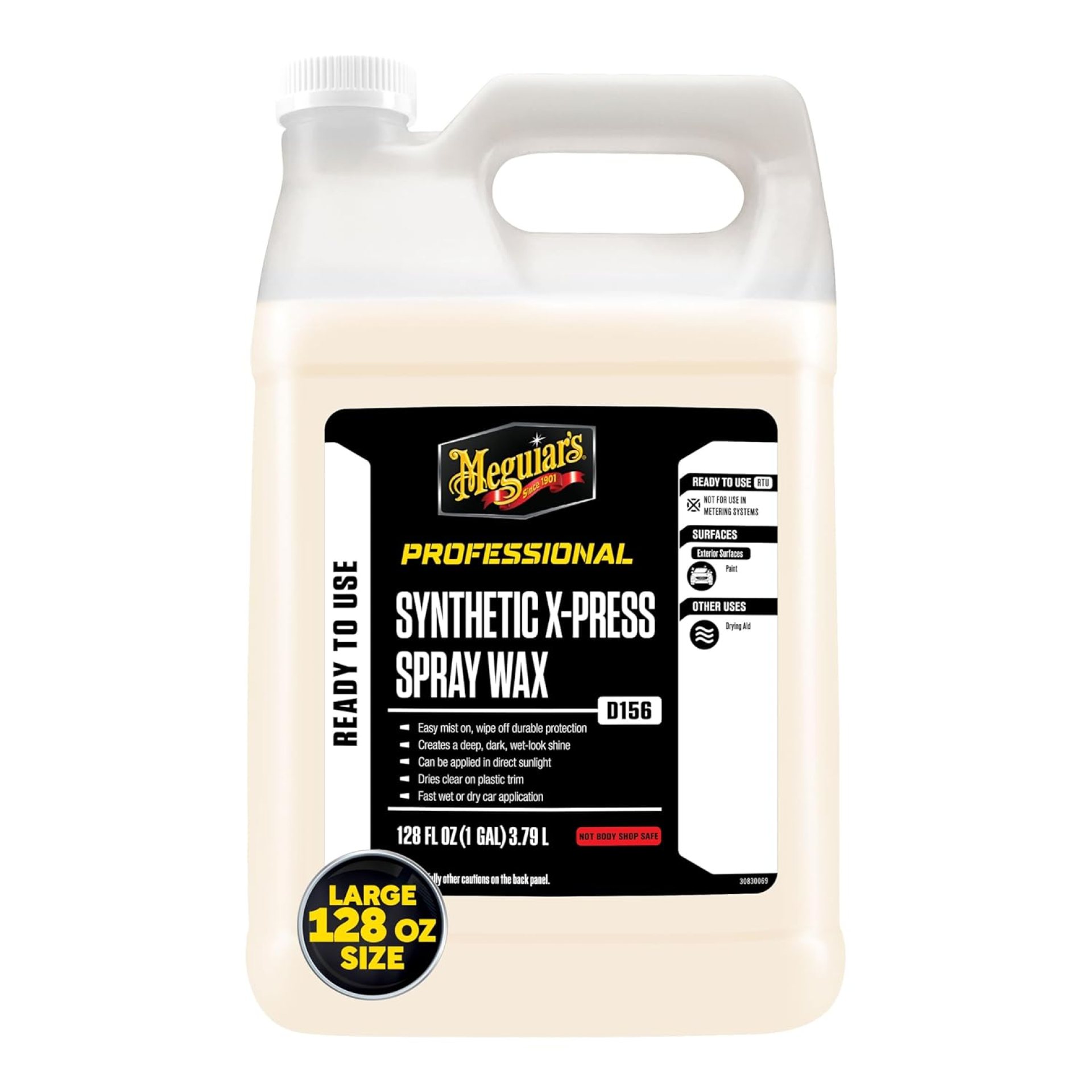 Meguiar’s D15601 Synthetic X-Press Spray Wax for Car Detailing, Creates a Deep Shiny Look, Can Be Applied to Wet or Dried Paint and In Direct Sunlight, Moisture Rolls Off Waxed Paint, 1 Gallon Meguiar’s D15601 Synthetic X-Press Spray Wax for Car Detailing, Creates a Deep Shiny Look, Can Be Applied to Wet or Dried Paint and In Direct Sunlight, Moisture Rolls Off Waxed Paint, 1 Gallon