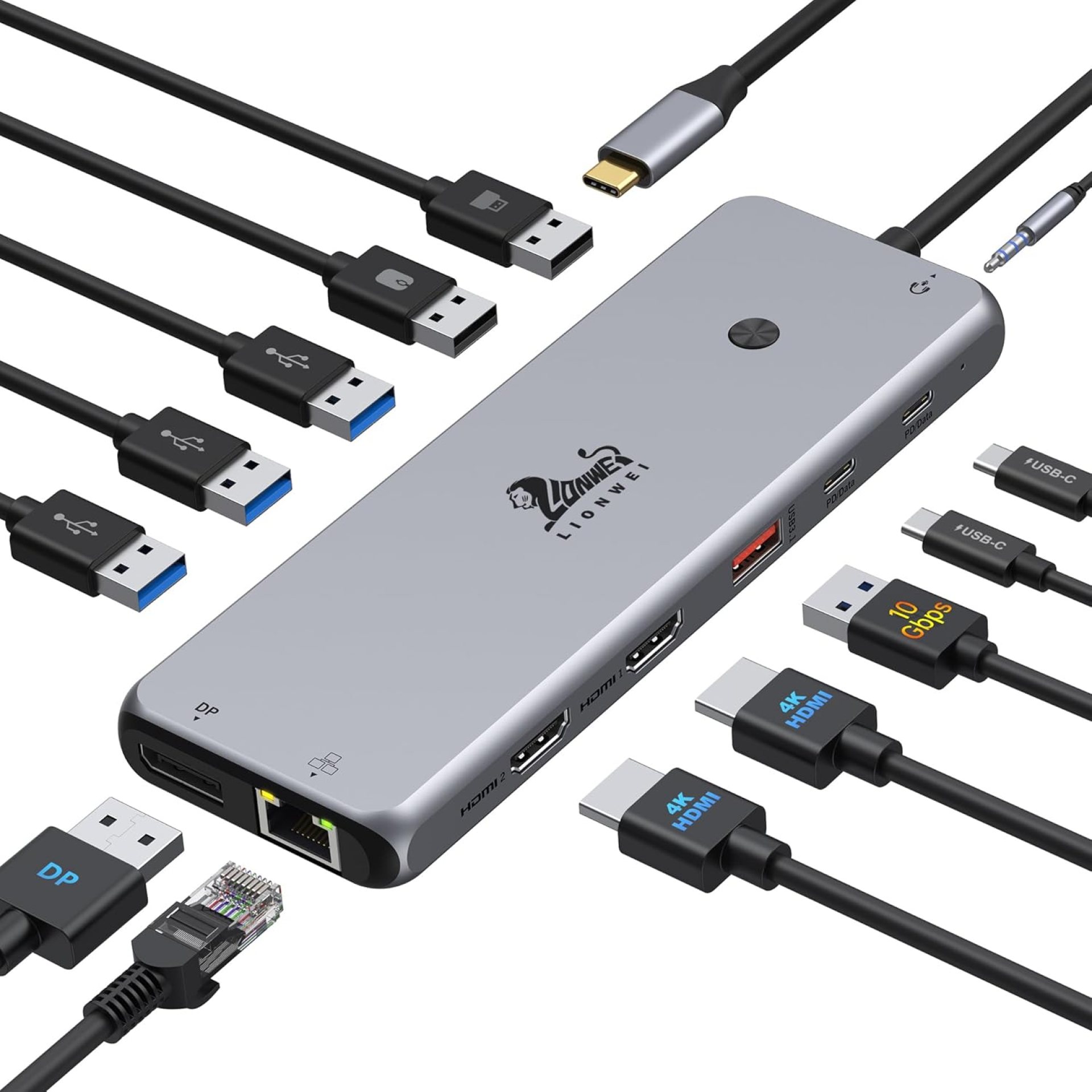 USB C Hub USB C Docking Station Dual Monitor 13 in 1 Triple Display Multiport Adapter with 2 HDMI+DP+8 USB C/A Ports+Ethernet+Audio, USB C Dongle for MacBook/Dell/HP/Lenovo ThinkPad/Surface USB C Hub USB C Docking Station Dual Monitor 13 in 1 Triple Display Multiport Adapter with 2 HDMI+DP+8 USB C/A Ports+Ethernet+Audio, USB C Dongle for MacBook/Dell/HP/Lenovo ThinkPad/Surface