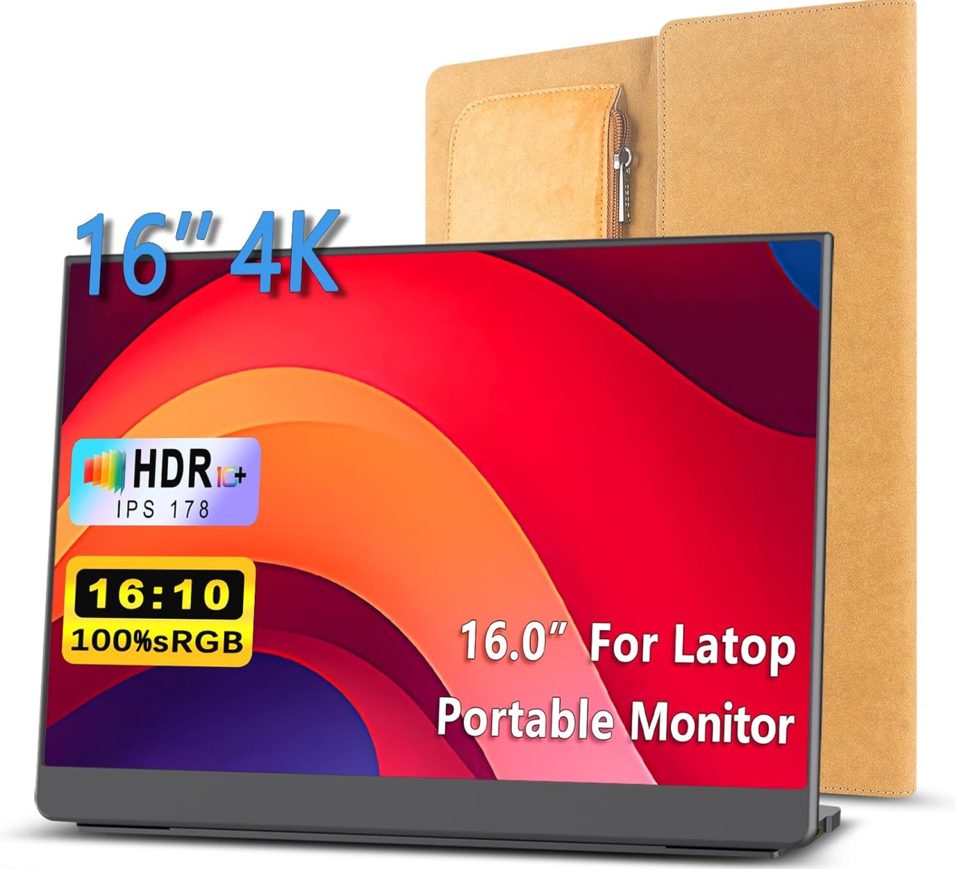 4K 16inch Portable Monitor for Laptop 3840×2400 16:10 IPS Second External Travel Monitor Ultra-Slim Gaming Display for MacBook Mini pc Monitor(with Folding Stand & Monitor Package 4K 16inch Portable Monitor for Laptop 3840×2400 16:10 IPS Second External Travel Monitor Ultra-Slim Gaming Display for MacBook Mini pc Monitor(with Folding Stand & Monitor Package