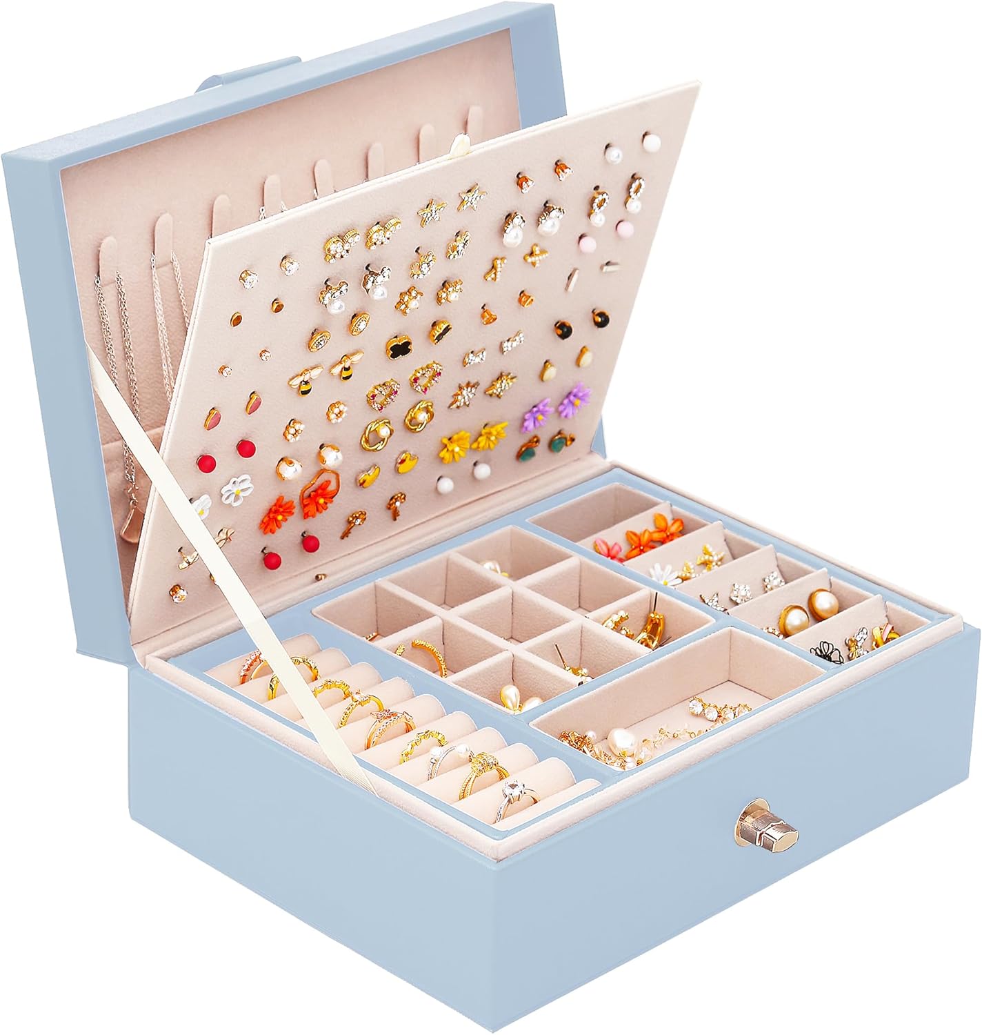 Girls Jewelry Box Earring Holder Organizer for Girls Jewelry Organizer Box Stud Earrings Organizer for Girls Womens Blue Jewelry Box for Earrings and Necklaces Rings Stud Earrings Box for Teen Girls Jewelry Box Earring Holder Organizer for Girls Jewelry Organizer Box Stud Earrings Organizer for Girls Womens Blue Jewelry Box for Earrings and Necklaces Rings Stud Earrings Box for Teen