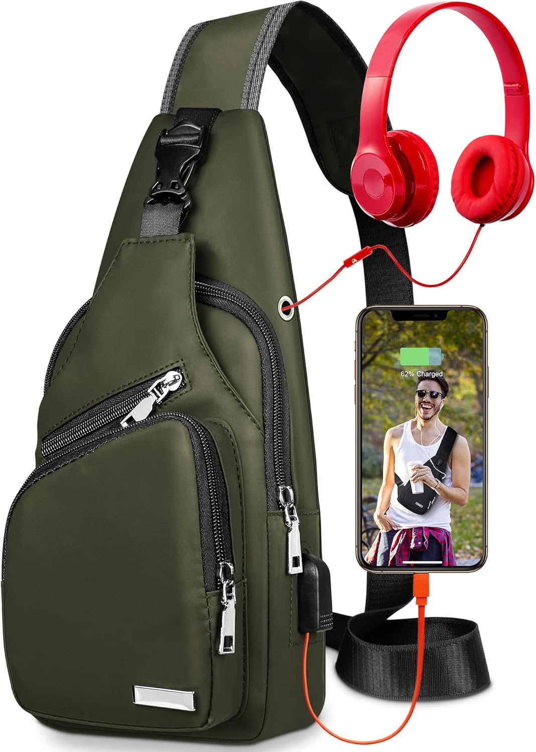 Waterproof Sling Bag Crossbody Backpack for Men Women Sling Backpack Hiking Daypack Multipurpose Cross Body Chest Bag Waterproof Sling Bag Crossbody Backpack for Men Women Sling Backpack Hiking Daypack Multipurpose Cross Body Chest Bag