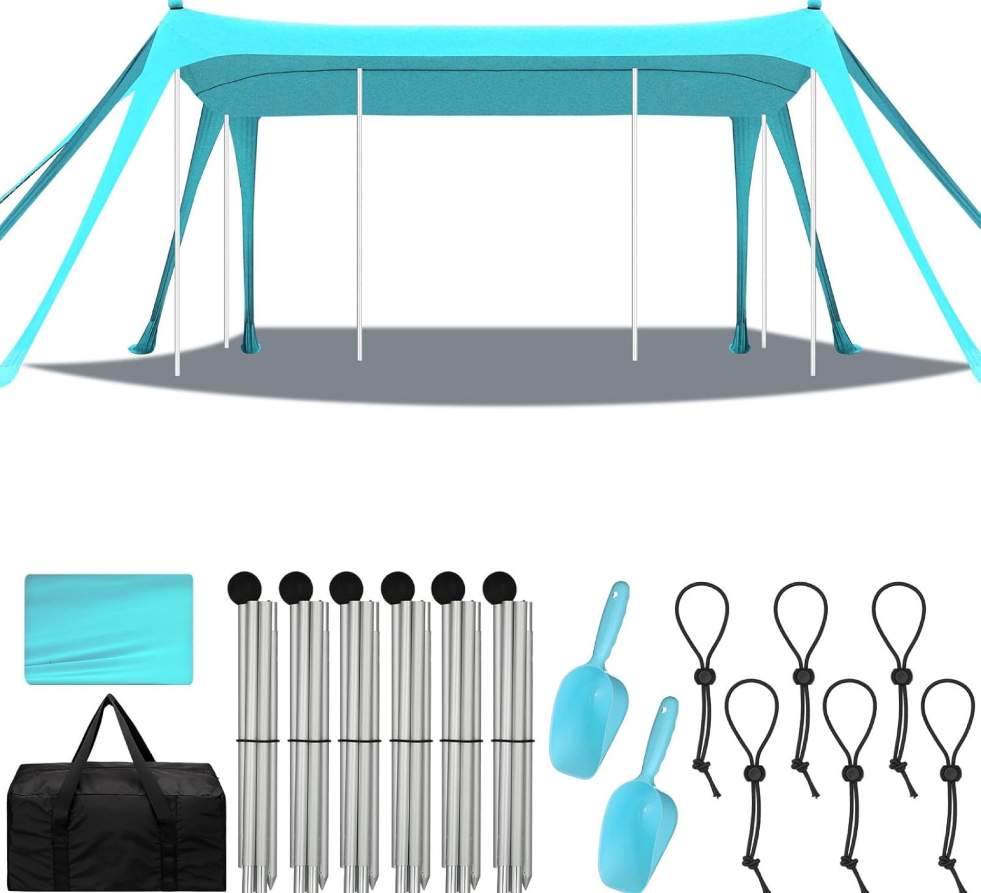 Beach Tent Sun Shelter UPF 50+ Beach Shade Canopy Pop up Tent Portable Cabana Outdoor with Aluminum Poles Sandbags Sand Shovel for Camping Fishing Trip Picnic Party Beach Tent Sun Shelter UPF 50+ Beach Shade Canopy Pop up Tent Portable Cabana Outdoor with Aluminum Poles Sandbags Sand Shovel for Camping Fishing Trip Picnic Party