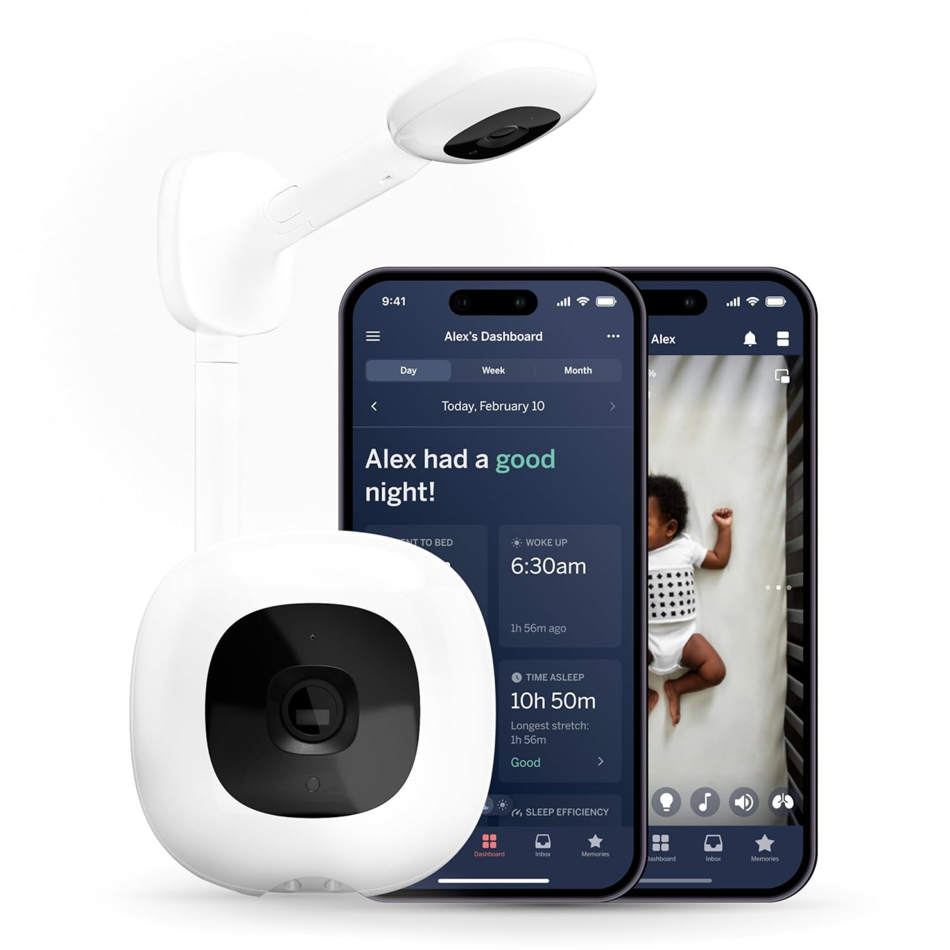 Nanit Pro Smart Baby Monitor & Wall Mount – 1080p Secure Wi-Fi Video Camera, Sensor-Free Sleep & Breathing Motion Tracker, 2-Way Audio, Sound & Motion Alerts, Night Vision, and Breathing Band – White Nanit Pro Smart Baby Monitor & Wall Mount – 1080p Secure Wi-Fi Video Camera, Sensor-Free Sleep & Breathing Motion Tracker, 2-Way Audio, Sound & Motion Alerts, Night Vision, and Breathing Band – White