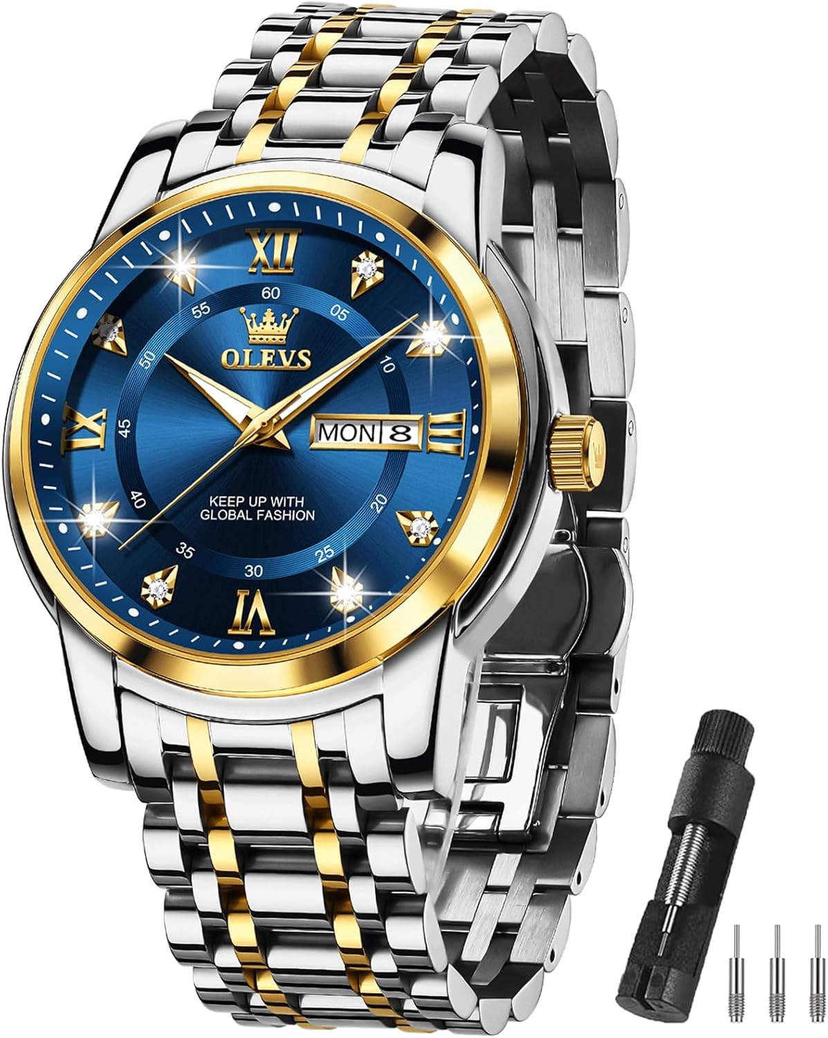 OLEVS Men’s Watch,Classic Silver Watches for Men, Waterproof Stainless Steel Roman Numbers Men’s Watch Easy to Read OLEVS Men’s Watch,Classic Silver Watches for Men, Waterproof Stainless Steel Roman Numbers Men’s Watch Easy to Read
