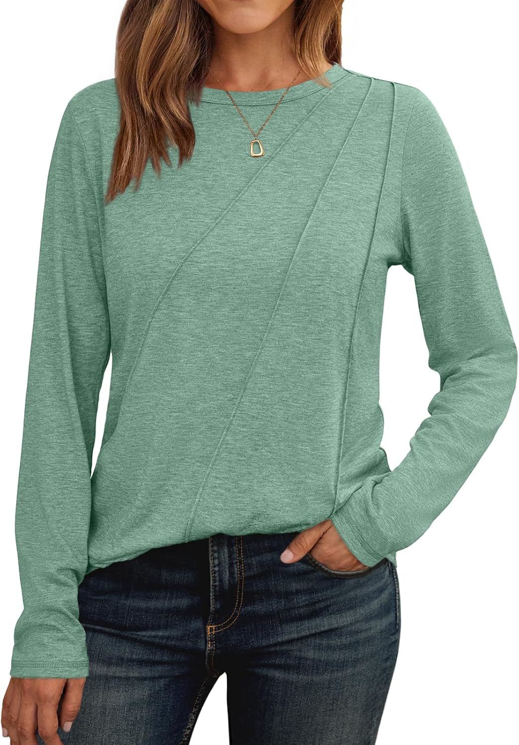 AUTOMET Womens Long Sleeve Shirts Pleated Crew Neck Casual Fall Fashion Tops Loose Fit Lightweight Girls Outfits Clothes AUTOMET Womens Long Sleeve Shirts Pleated Crew Neck Casual Fall Fashion Tops Loose Fit Lightweight Girls Outfits Clothes