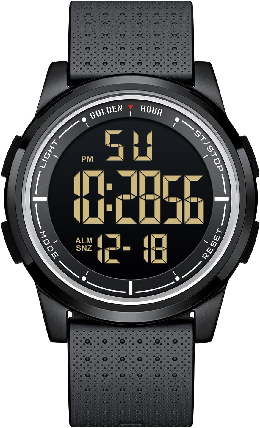 GOLDEN HOUR Ultra-Thin Minimalist Sports Waterproof Digital Watches Men with Wide-Angle Display Rubber Strap Wrist Watch for Men Women GOLDEN HOUR Ultra-Thin Minimalist Sports Waterproof Digital Watches Men with Wide-Angle Display Rubber Strap Wrist Watch for Men Women