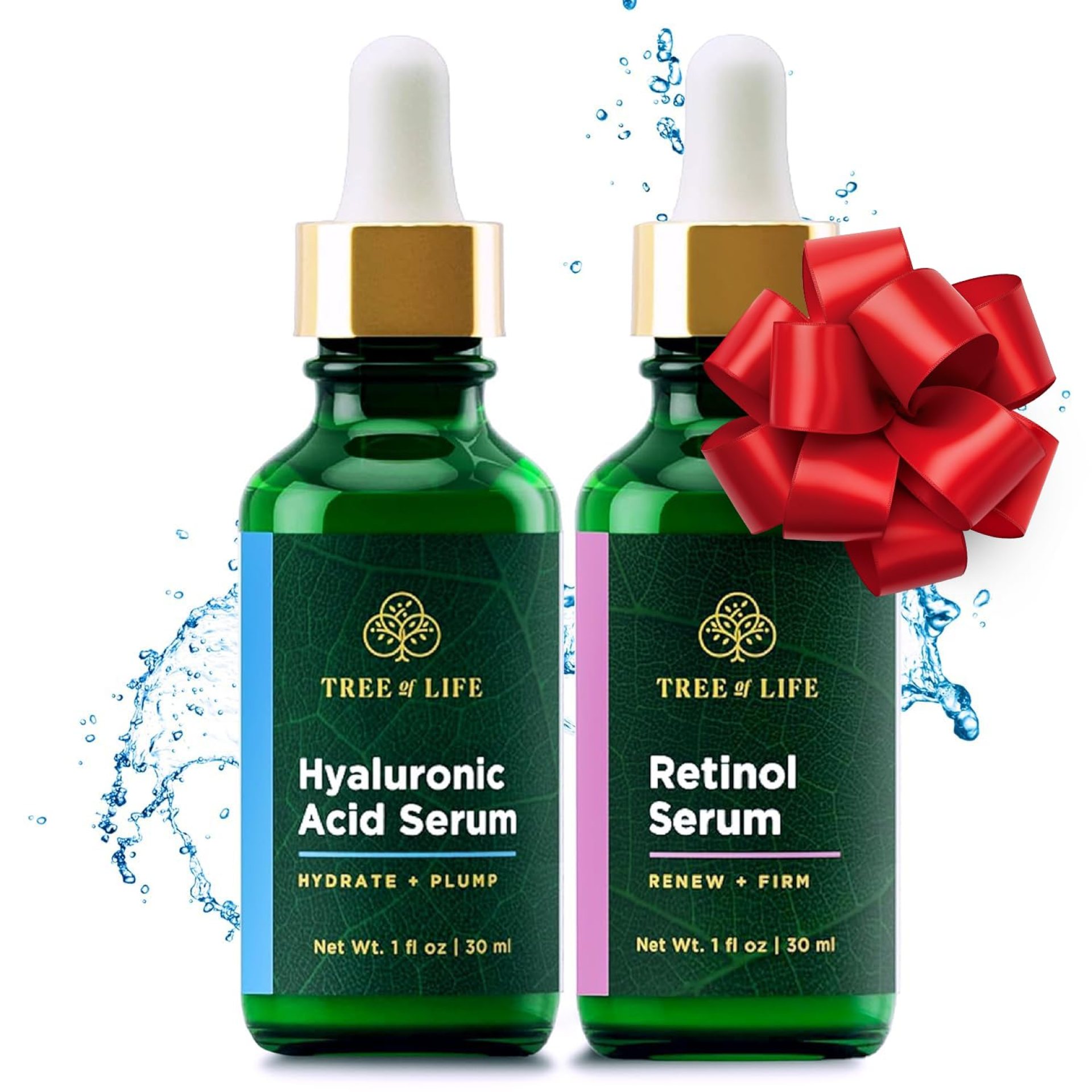 Tree of Life Beauty Facial Skin Care Set, Brightening, Firming, Hydrating, Dry Face, Dermatologist Tested – Retinol Serum and Hydrating Hyaluronic Acid – Skin Care Kit, 2 count of 1 Fl Oz Tree of Life Beauty Facial Skin Care Set, Brightening, Firming, Hydrating, Dry Face, Dermatologist Tested – Retinol Serum and Hydrating Hyaluronic Acid – Skin Care Kit, 2 count of 1 Fl Oz