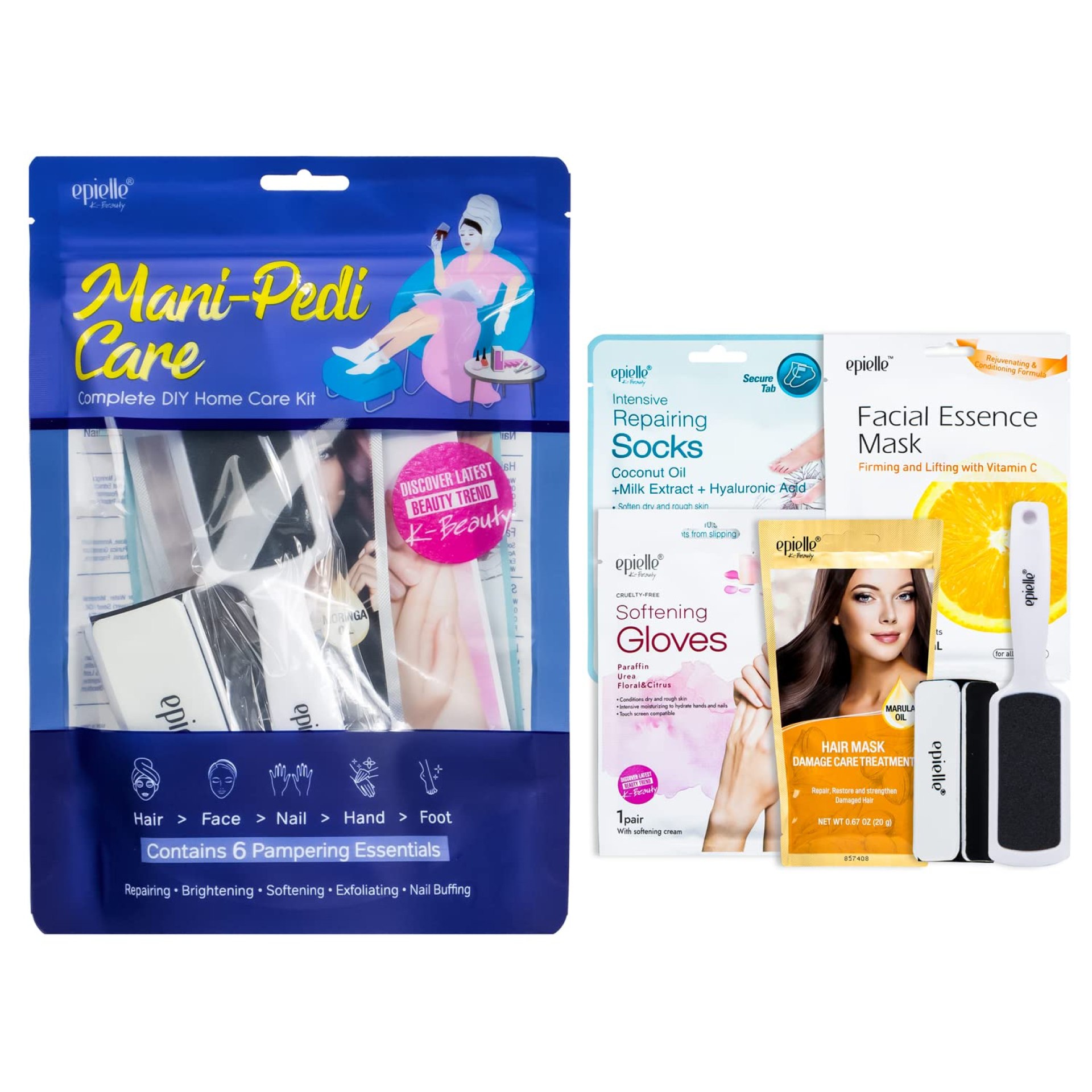 Epielle Skincare Beauty Kit | Korean Beauty | 6 Items Included | Gift set for women Spa Gift for women | (Mani-Pedi Care Kit) STOCKING STUFFERS!! Epielle Skincare Beauty Kit | Korean Beauty | 6 Items Included | Gift set for women Spa Gift for women | (Mani-Pedi Care Kit) STOCKING STUFFERS!!
