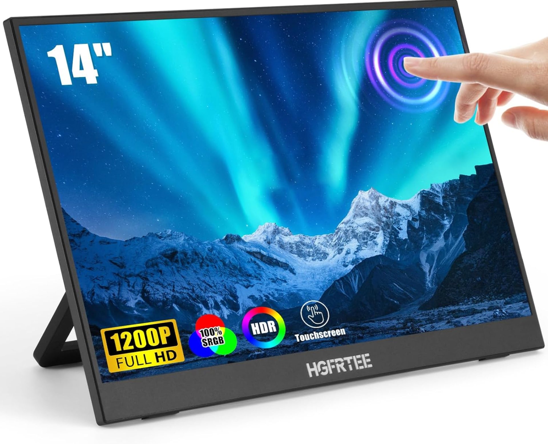 Portable Monitor Touchscreen 14″, 1920×1200 60Hz USB-C & FHD External Display Touch Screen for Laptop/Mac/Gaming/Office, VESA Mountable Travel Monitor with Built-in Speakers-14 Inch Portable Monitor Touchscreen 14″, 1920×1200 60Hz USB-C & FHD External Display Touch Screen for Laptop/Mac/Gaming/Office, VESA Mountable Travel Monitor with Built-in Speakers-14 Inch