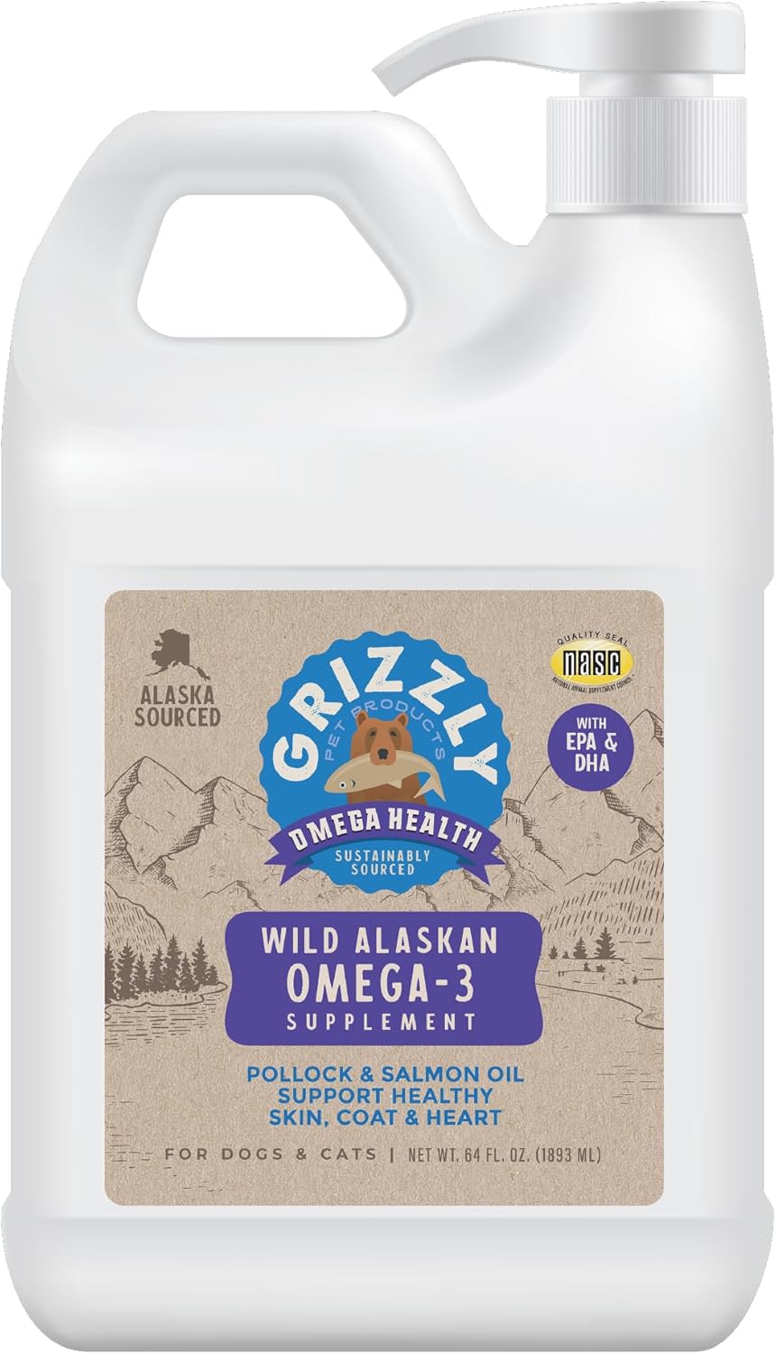 Omega Health Liquid Omega-3 Supplement for Dogs and Cats, 64 Ounce Jug Omega Health Liquid Omega-3 Supplement for Dogs and Cats, 64 Ounce Jug