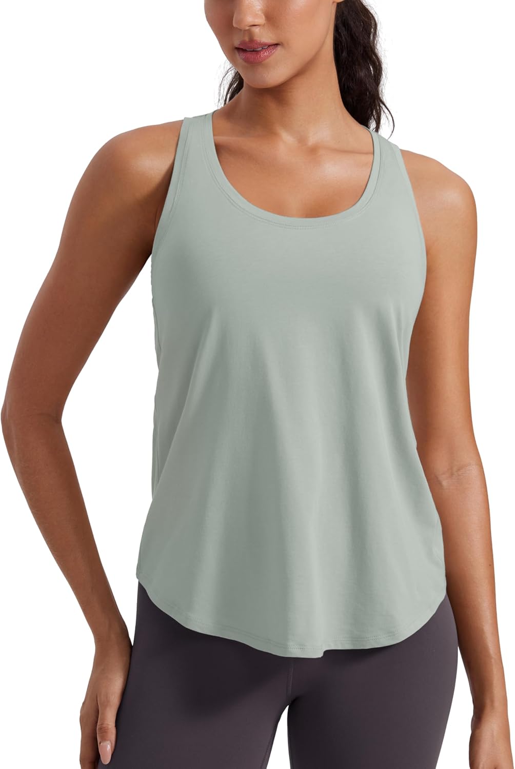 CRZ YOGA Womens Pima Cotton Racerback Workout Tank Tops Scoop Neck Athletic Loose Sleeveless Shirts CRZ YOGA Womens Pima Cotton Racerback Workout Tank Tops Scoop Neck Athletic Loose Sleeveless Shirts