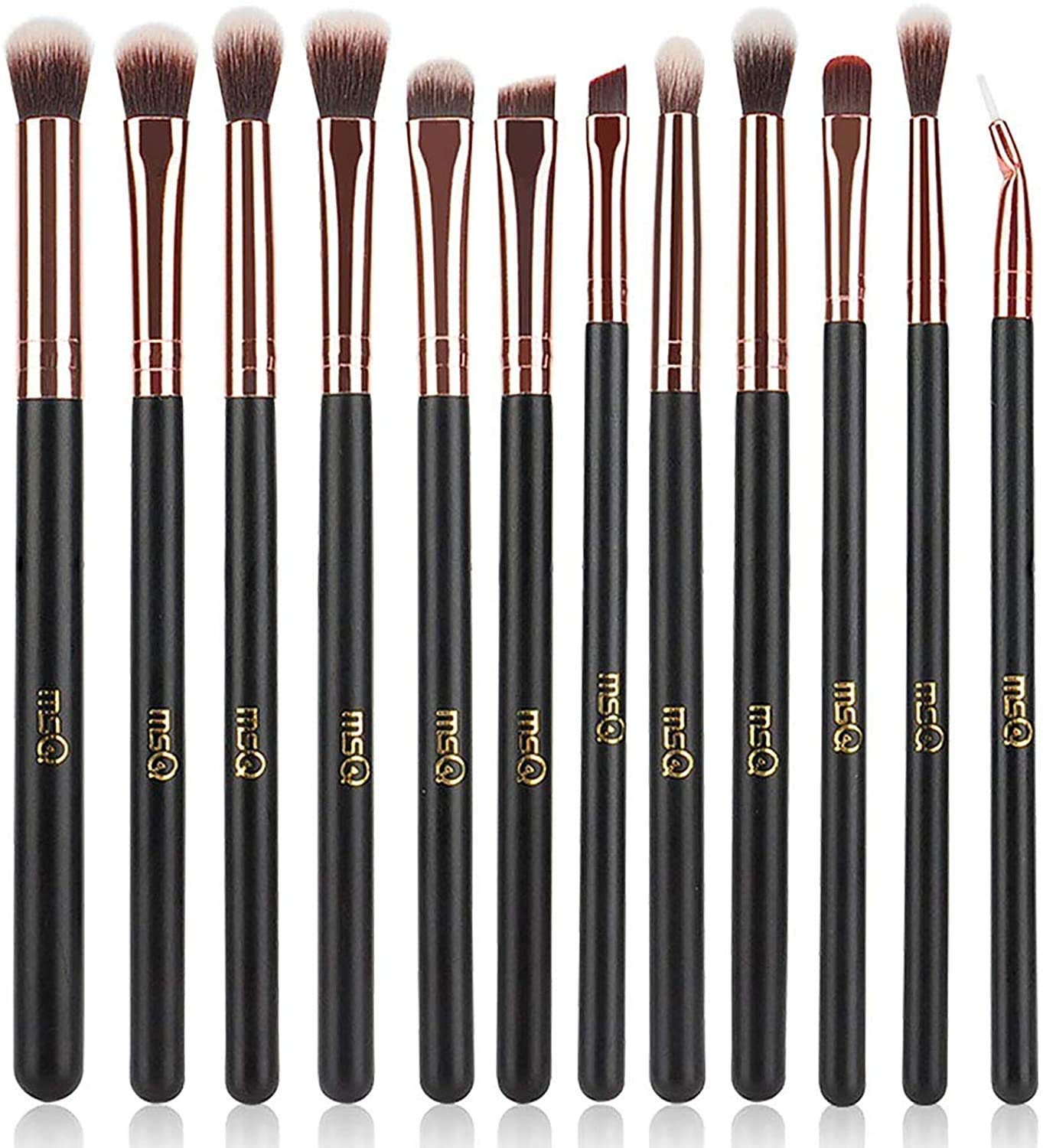 MSQ Eye Makeup Brushes 12pcs Rose Gold Eyeshadow Makeup Brushes Set with Soft Synthetic Hairs & Real Wood Handle for Eyeshadow, Eyebrow, Eyeliner, Blending(without bag) MSQ Eye Makeup Brushes 12pcs Rose Gold Eyeshadow Makeup Brushes Set with Soft Synthetic Hairs & Real Wood Handle for Eyeshadow, Eyebrow, Eyeliner, Blending(without bag)