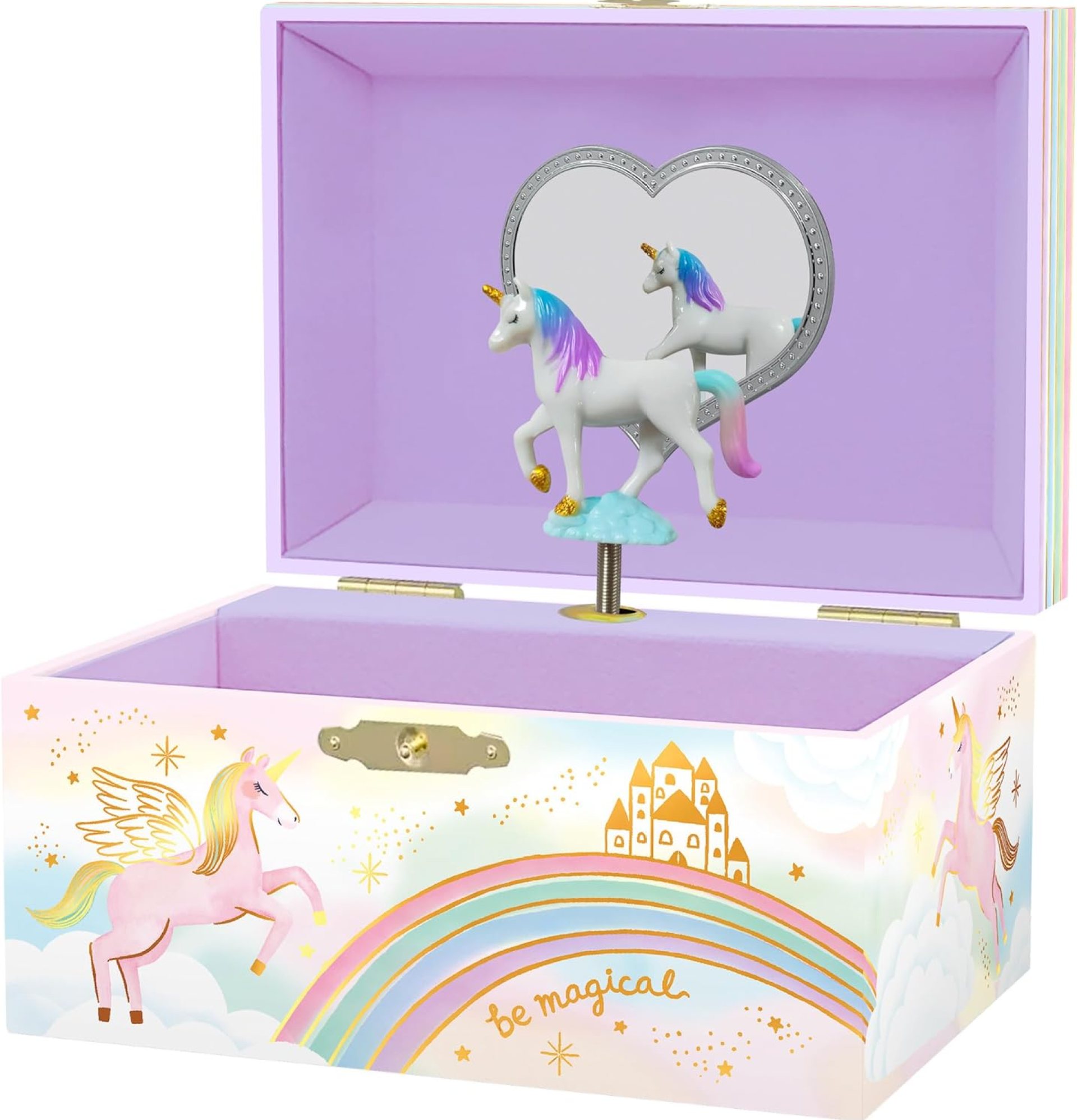 Giggle & Honey Musical Jewelry Box for Girls – Kids Jewelry Box, Unicorn Toys for Girls 4-6, Unicorn Gifts, 6 x 4.7 x 3.5 in Giggle & Honey Musical Jewelry Box for Girls – Kids Jewelry Box, Unicorn Toys for Girls 4-6, Unicorn Gifts, 6 x 4.7 x 3.5 in