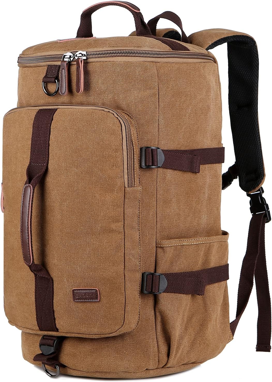 BAOSHA Canvas Weekender Travel Duffel Backpack Hybrid Hiking Rucksack Laptop Backpack for Outdoor Sports Gym HB-26(Coffee) BAOSHA Canvas Weekender Travel Duffel Backpack Hybrid Hiking Rucksack Laptop Backpack for Outdoor Sports Gym HB-26(Coffee)