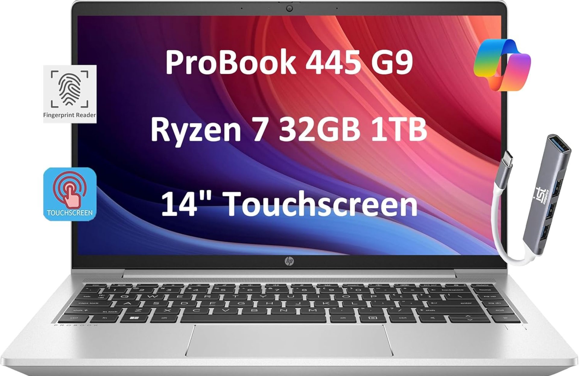 HP ProBook 445 G9 Business Laptop (14″ FHD Touchscreen, AMD Ryzen 7 5825U, 32GB RAM, 1TB SSD, 8-Core (Beats i7-1165G7)) Fingerprint, Webcam, Ethernet, Wolf Pro Security, Win 11 Pro, Silver HP ProBook 445 G9 Business Laptop (14″ FHD Touchscreen, AMD Ryzen 7 5825U, 32GB RAM, 1TB SSD, 8-Core (Beats i7-1165G7)) Fingerprint, Webcam, Ethernet, Wolf Pro Security, Win 11 Pro, Silver